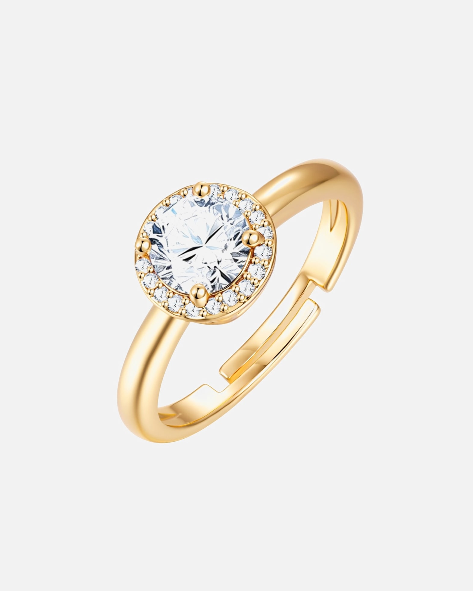Ring für Weiblich Lulu & Jane Ring aus Messing in Gelbgold mit Zirkonia 56
