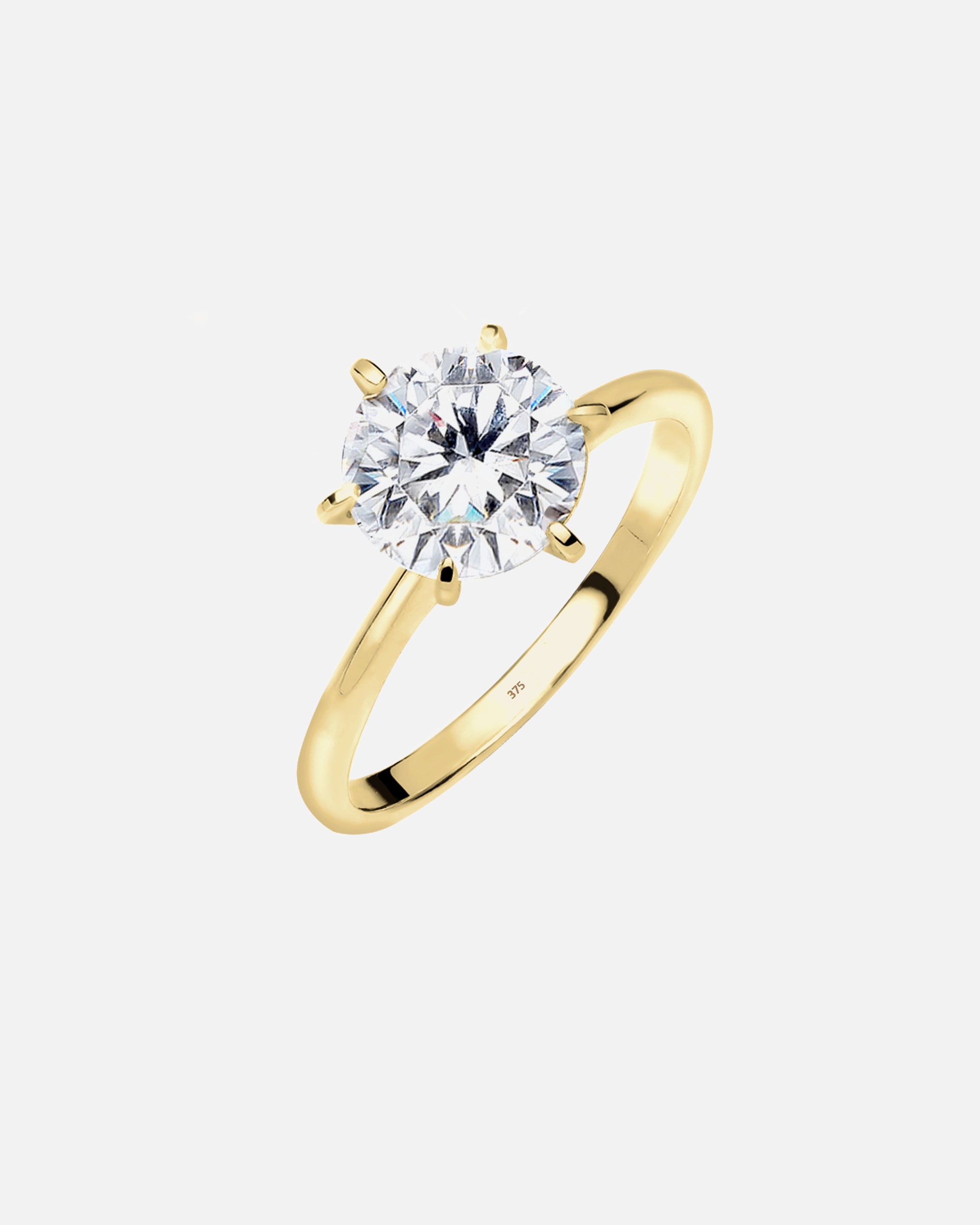 Ring für Weiblich Elli PREMIUM Solitär 375 Gelbgold Zirkonia Geschenkidee 58
