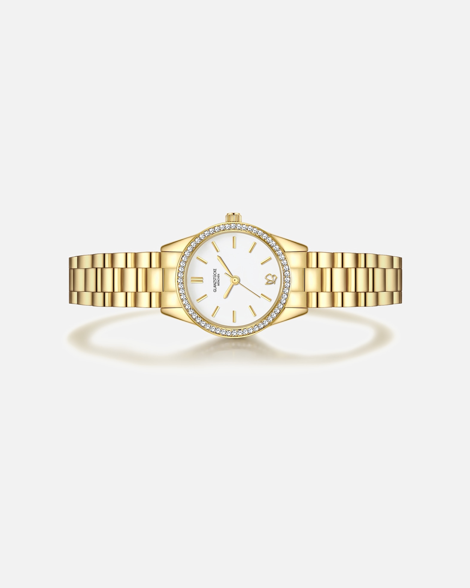 Uhr für Weiblich Glanzstücke München Armband-Uhr aus Edelstahl in gelbgold 25,0 mm