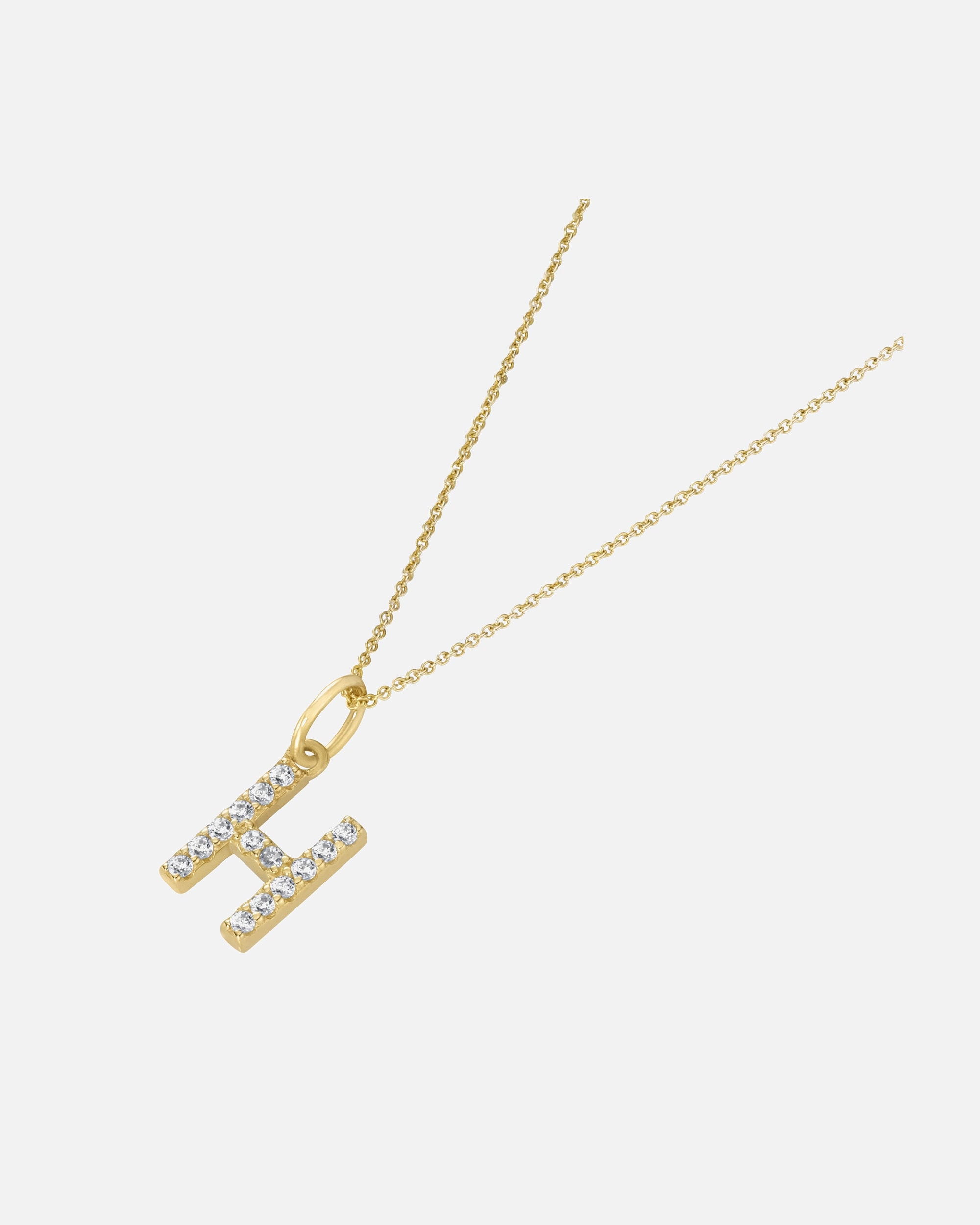 Halskette für Weiblich Luigi Merano Kette Anhänger Buchstabe H mit Zirkonia, Gold 375 45 cm