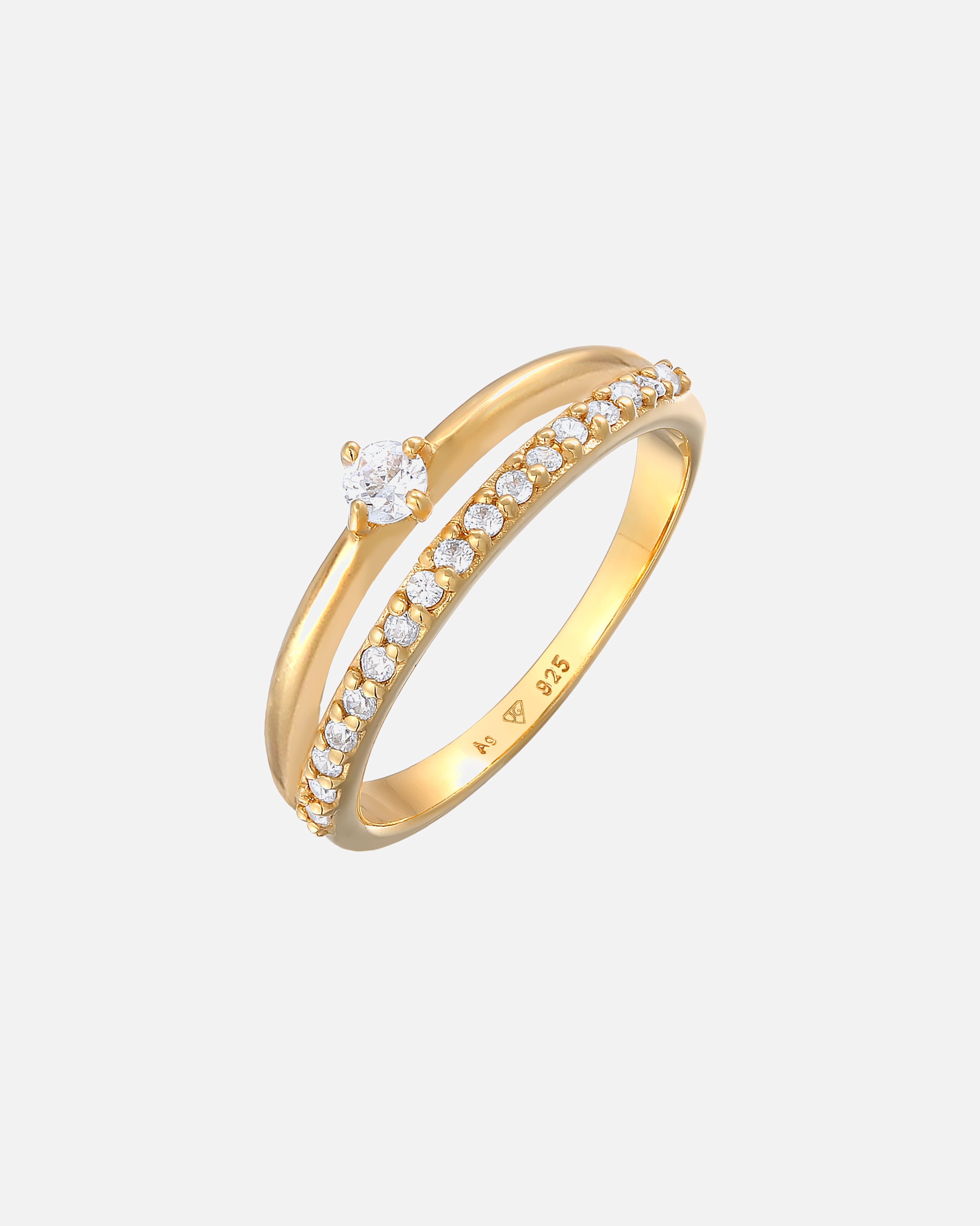 Ring für Weiblich Elli Zirkonia Solitär Verlobung 925 Silber 54