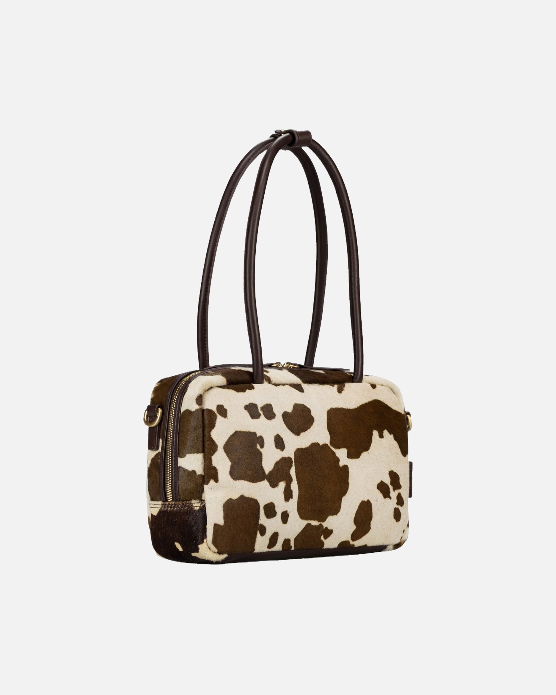 Handtasche für Unisex Jost Anderes Furry Cow Bowling Bag M Brown