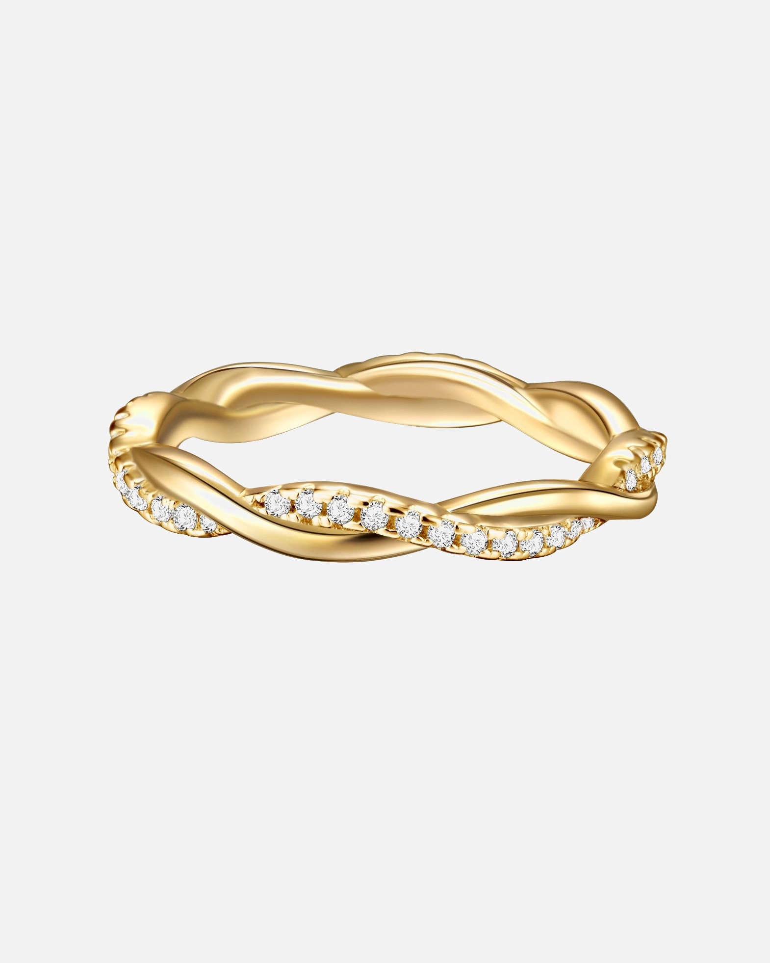 Ring für Weiblich Trilani Ring aus Sterling Silber in Gelbgold mit Zirkonia 56