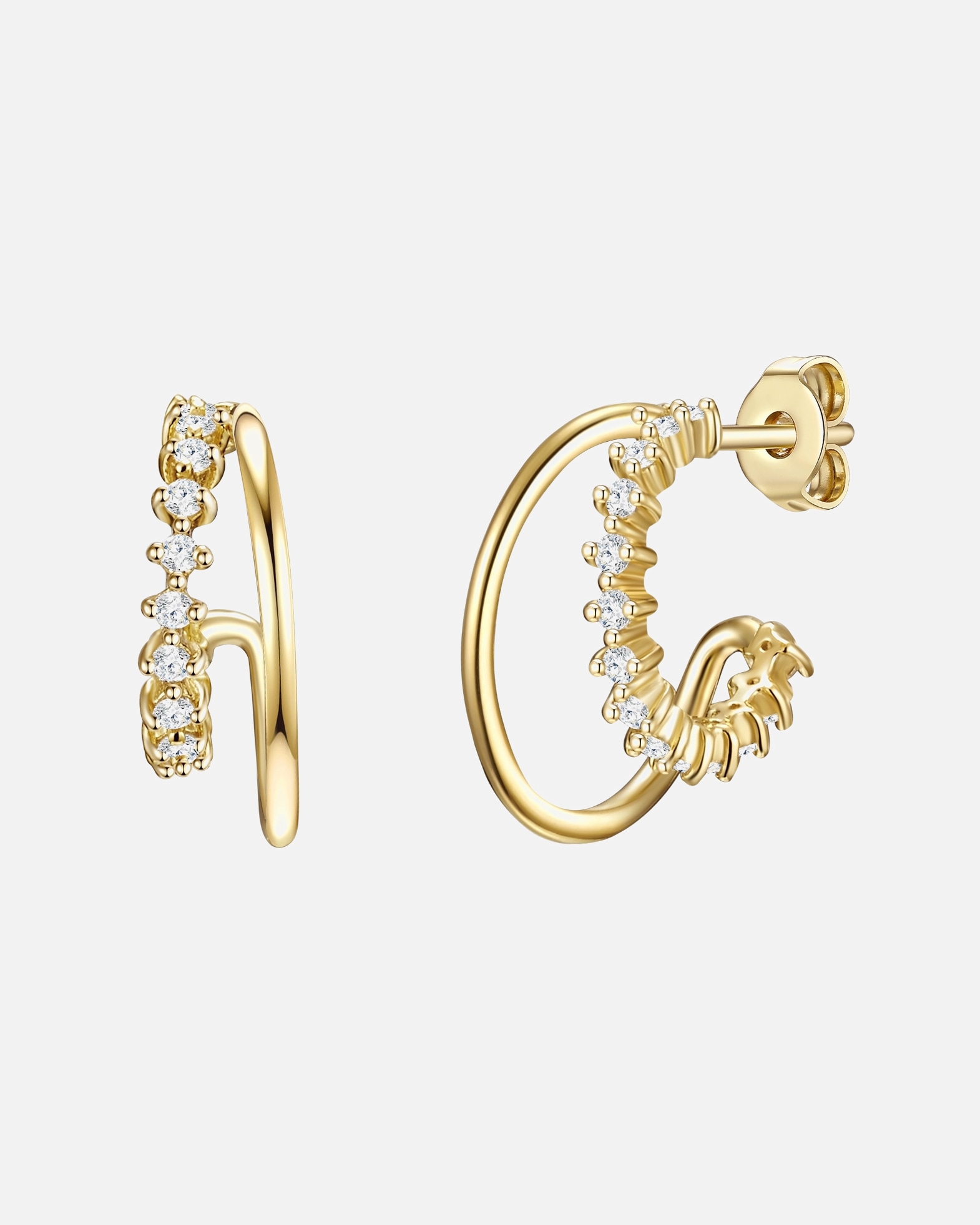 Ohrringe für Weiblich Glanzstücke München Creolen Sterling Silber Zirkonia in Gelbgold 1 Stück