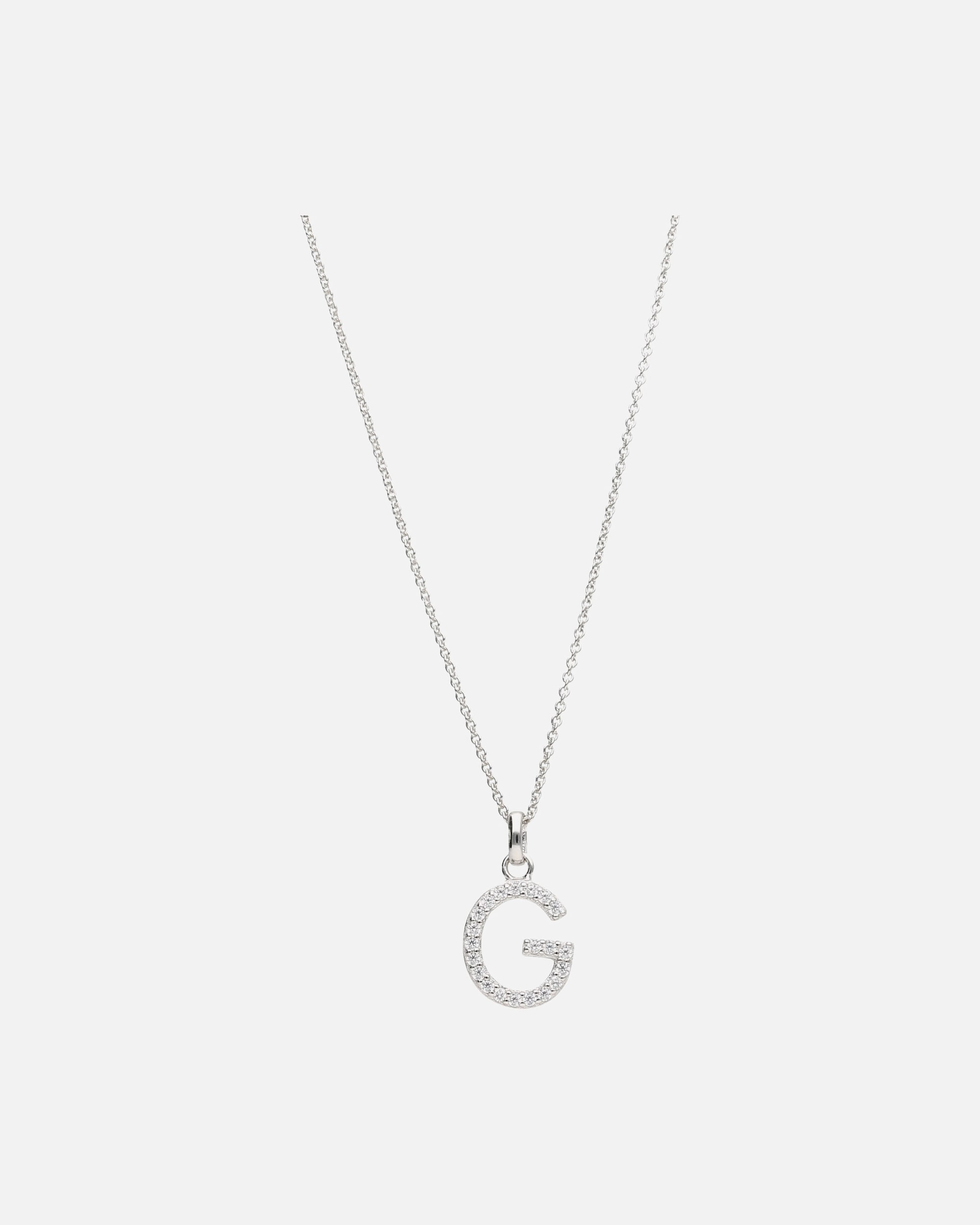 Halskette für Weiblich Smart Jewel Kette Buchstabe G mit Zirkonia Steine, Silber 925 45 cm