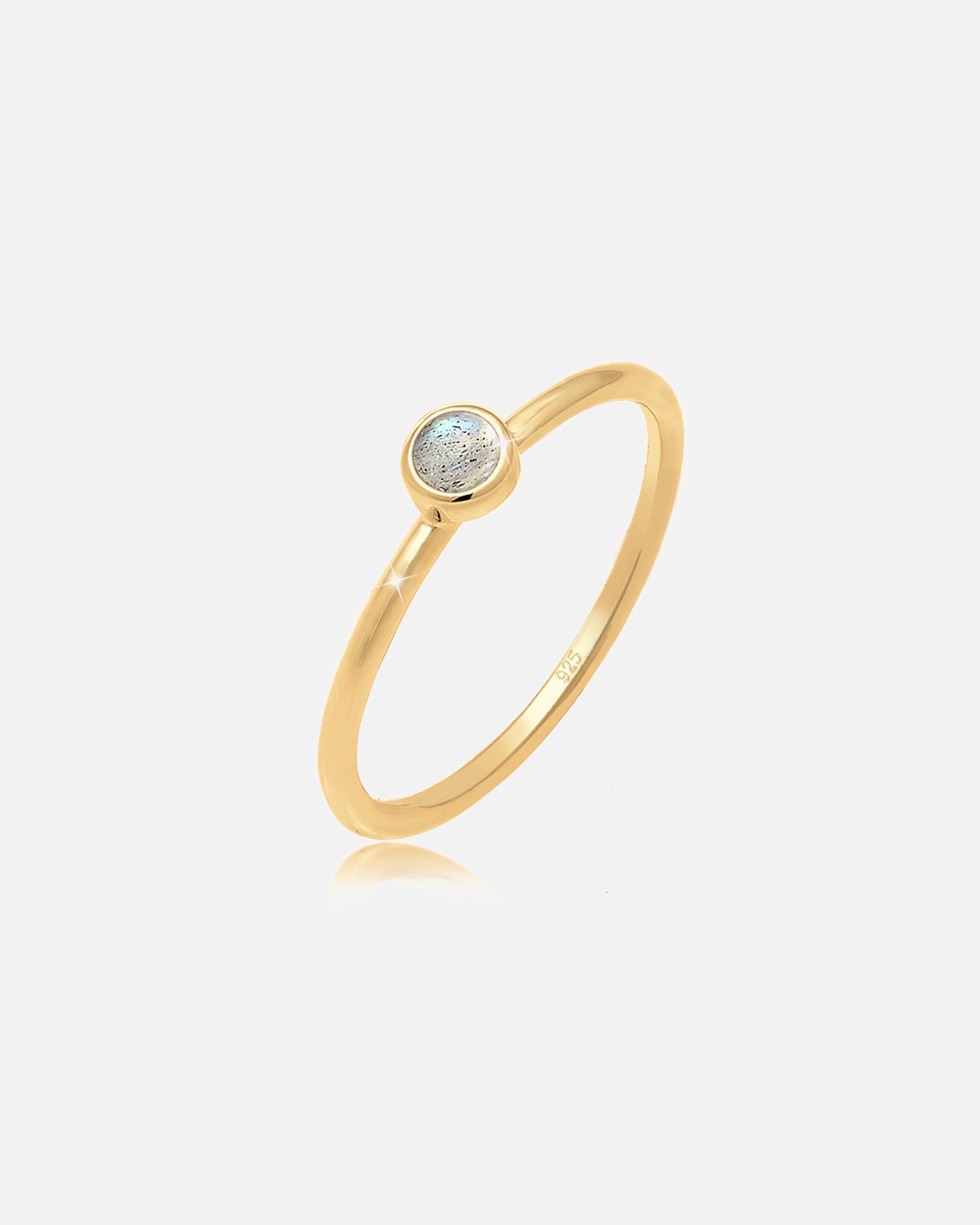 Ring für Weiblich Elli Stapelring Basic Labradorit Edelstein 925er Silber 52