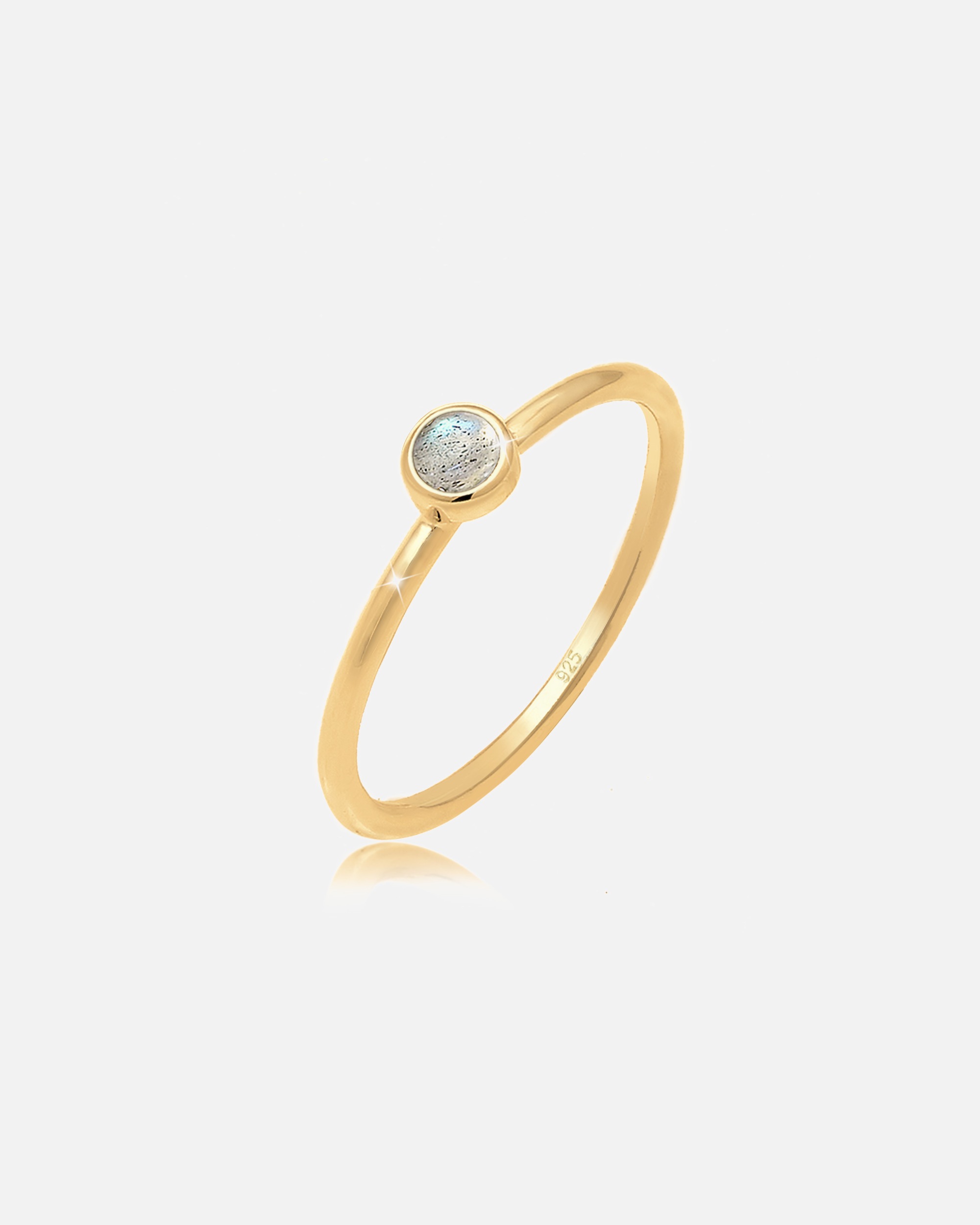 Ring für Weiblich Elli Stapelring Basic Labradorit Edelstein 925er Silber 54