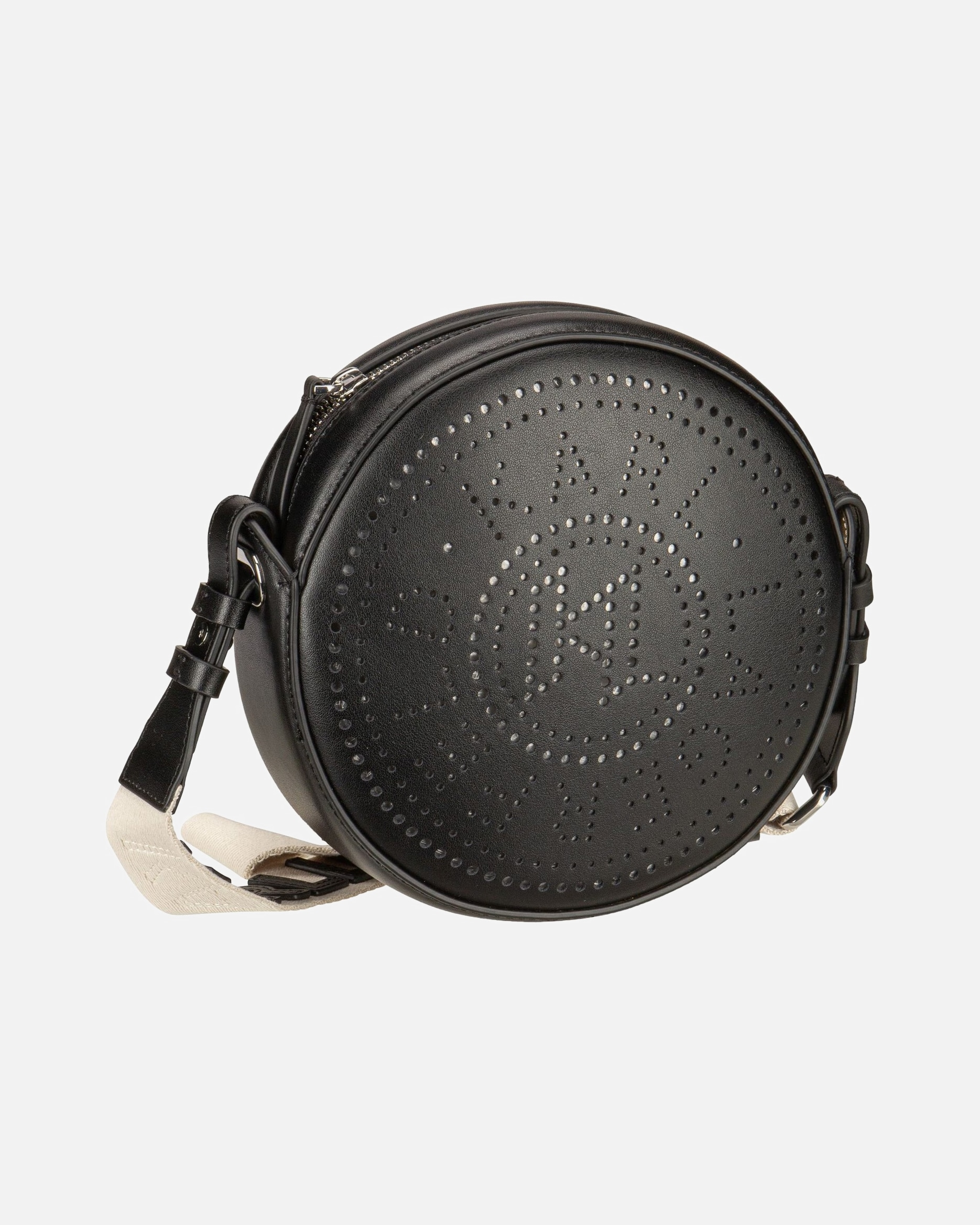 Rucksack für Weiblich Karl Lagerfeld Bodybag K/Circle Round CB Perforated Black