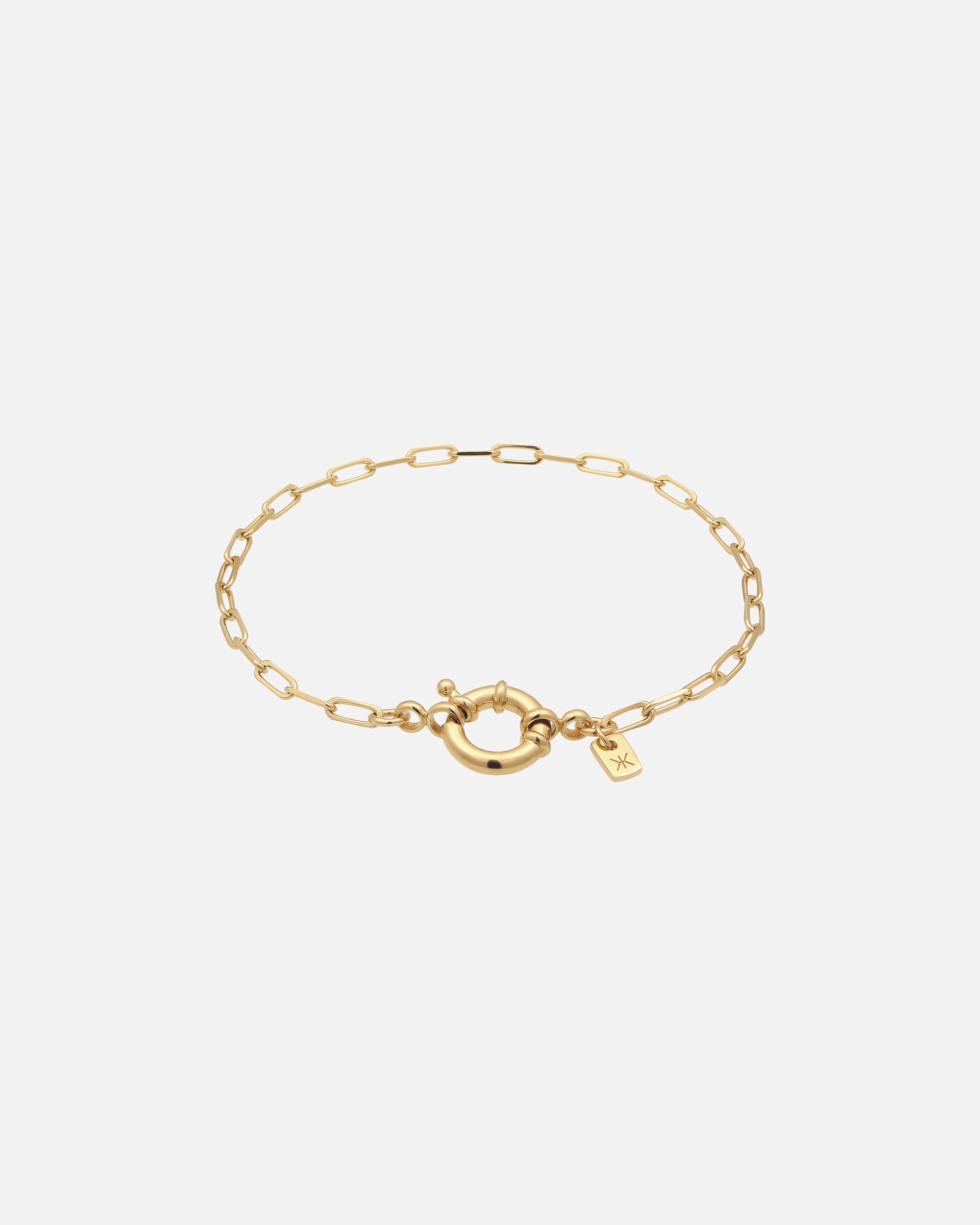 Armband für Männlich KUZZOI Glieder Oval Federring 925 Sterling Silber 19