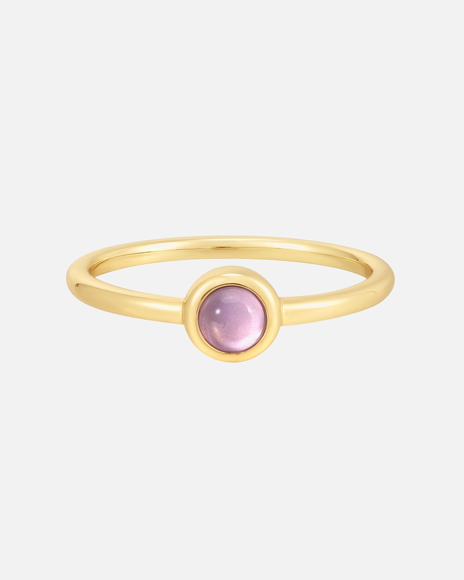 Ring für Weiblich Glanzstücke München Ring aus Sterling Silber in Gelbgold mit Amethyst 56