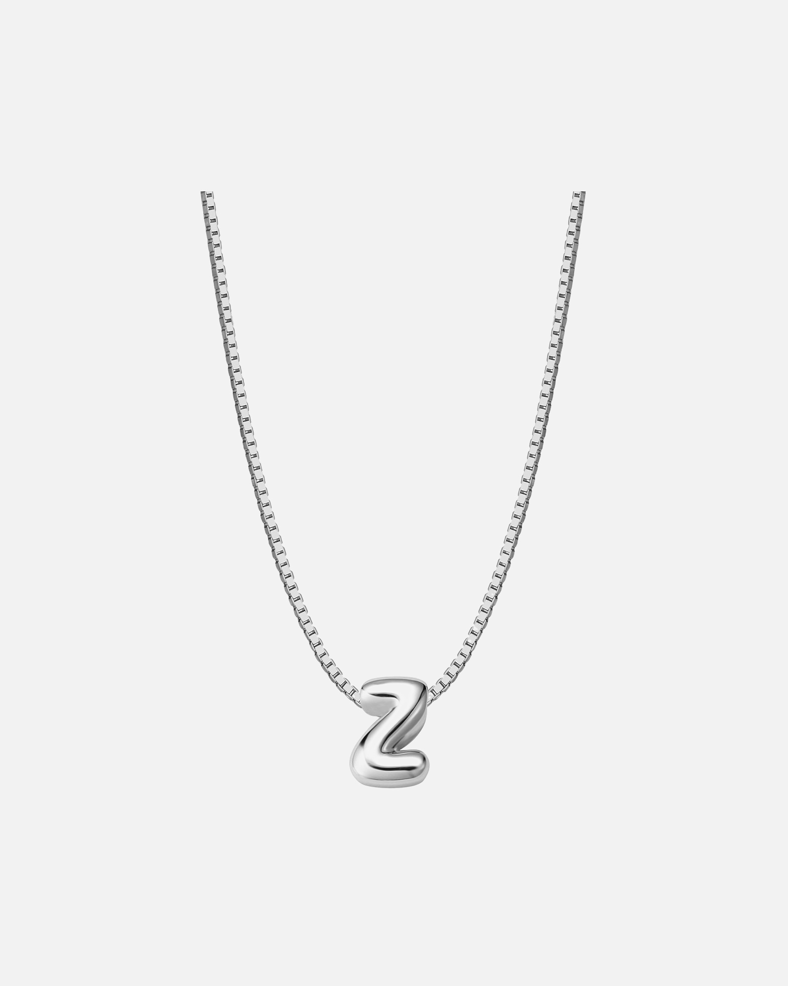 Halskette für Weiblich Halskette Buchstabe Z aus Sterling Silber in silber 40,0 cm Basiskette + 5,0 cm Verlängerung