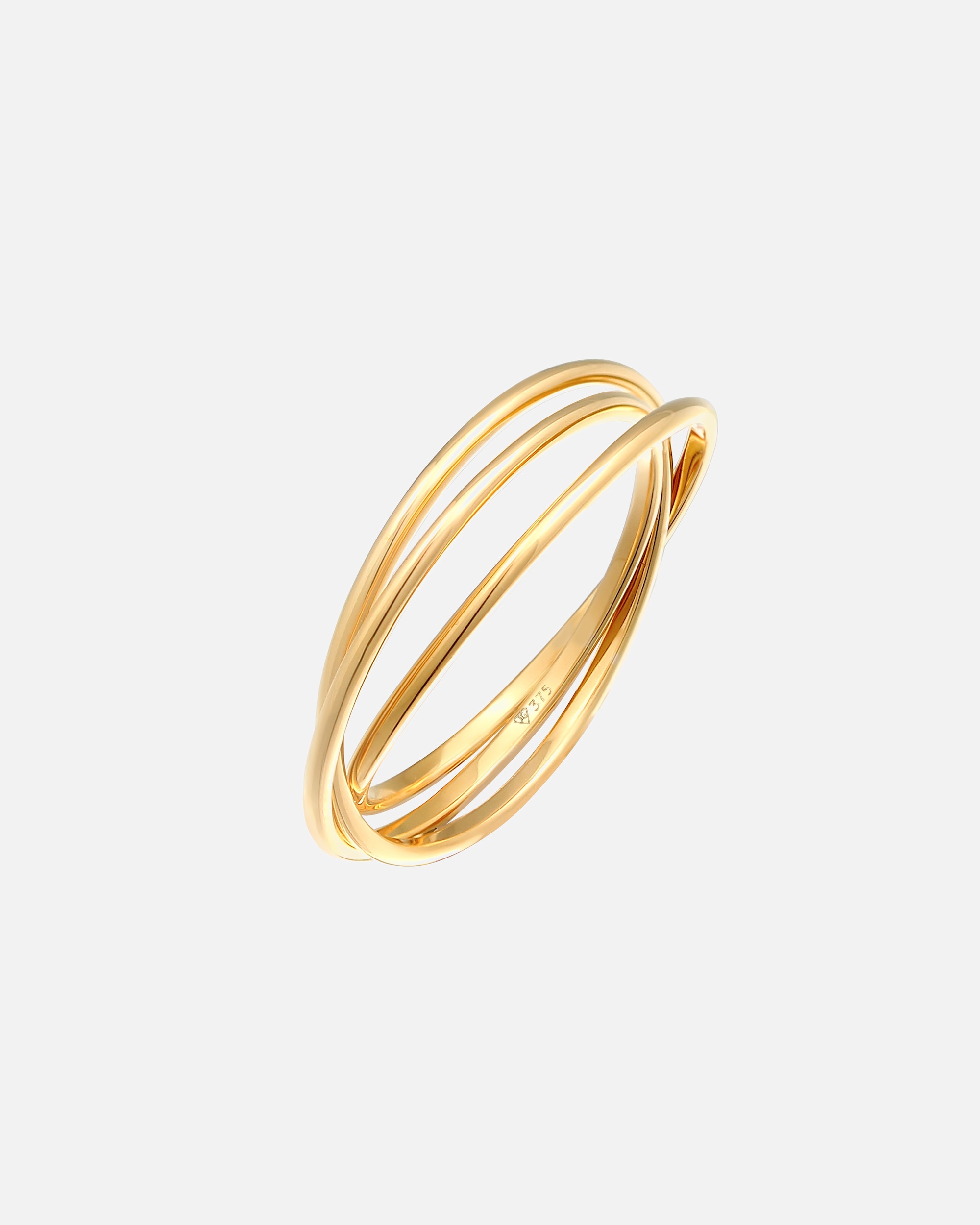 Ring für Weiblich Elli PREMIUM Wickelring Trio Basic 375 Gelbgold 58