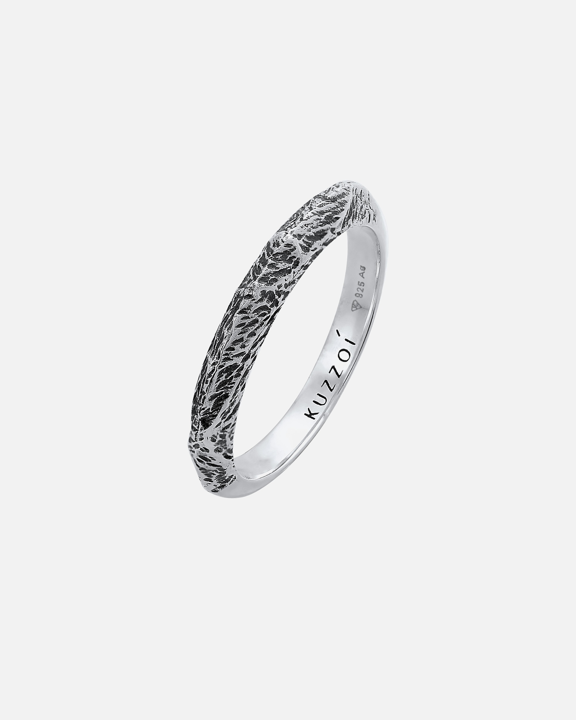 Ring für Männlich KUZZOI Herren Bandring Schmal Used Look 925 Silber 1 Stück