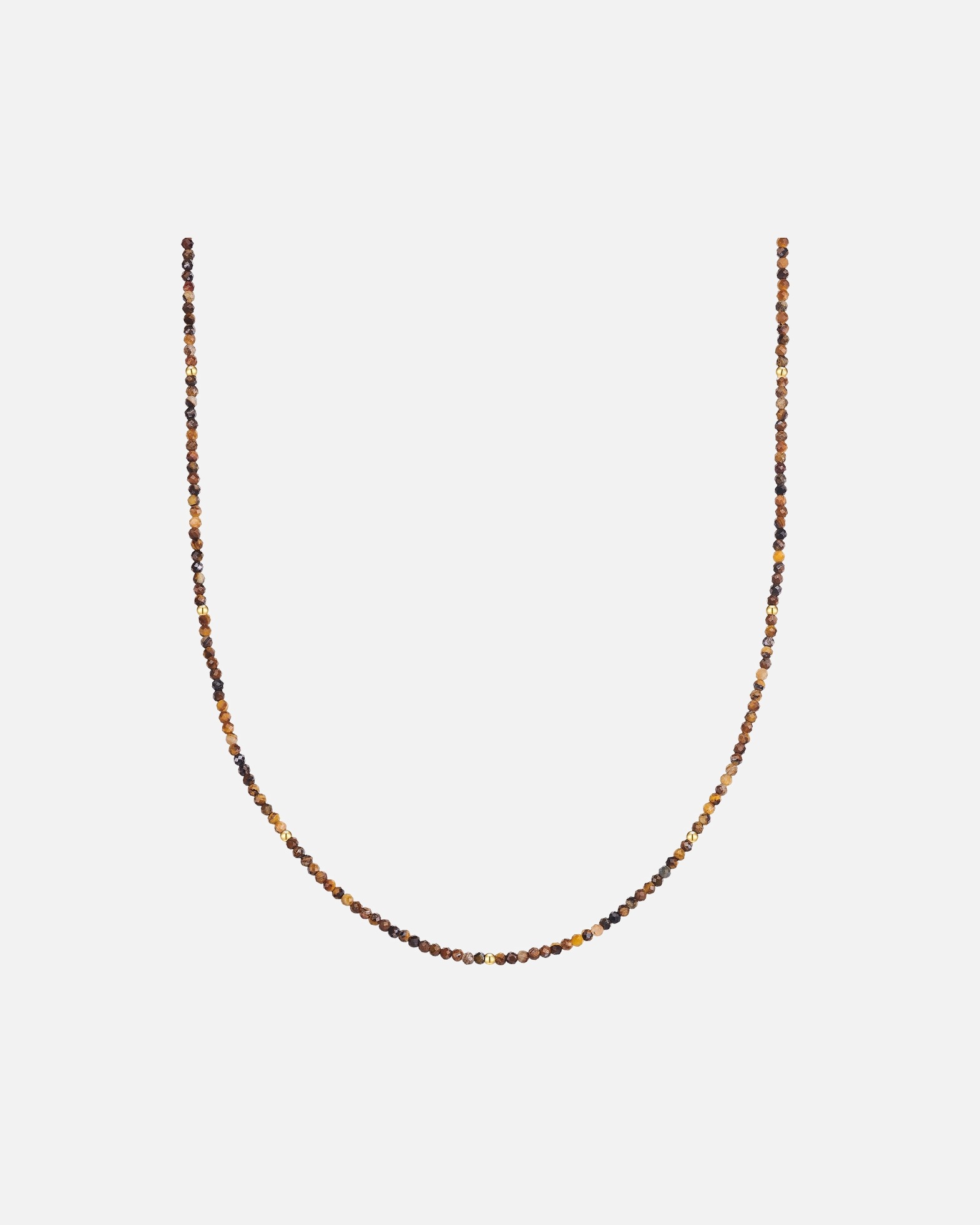 Halskette für Weiblich Glanzstücke München Halskette aus Edelstahl in Gelbgold mit Tigerauge 40,0 cm Basiskette + 5,0 cm Verlängerun