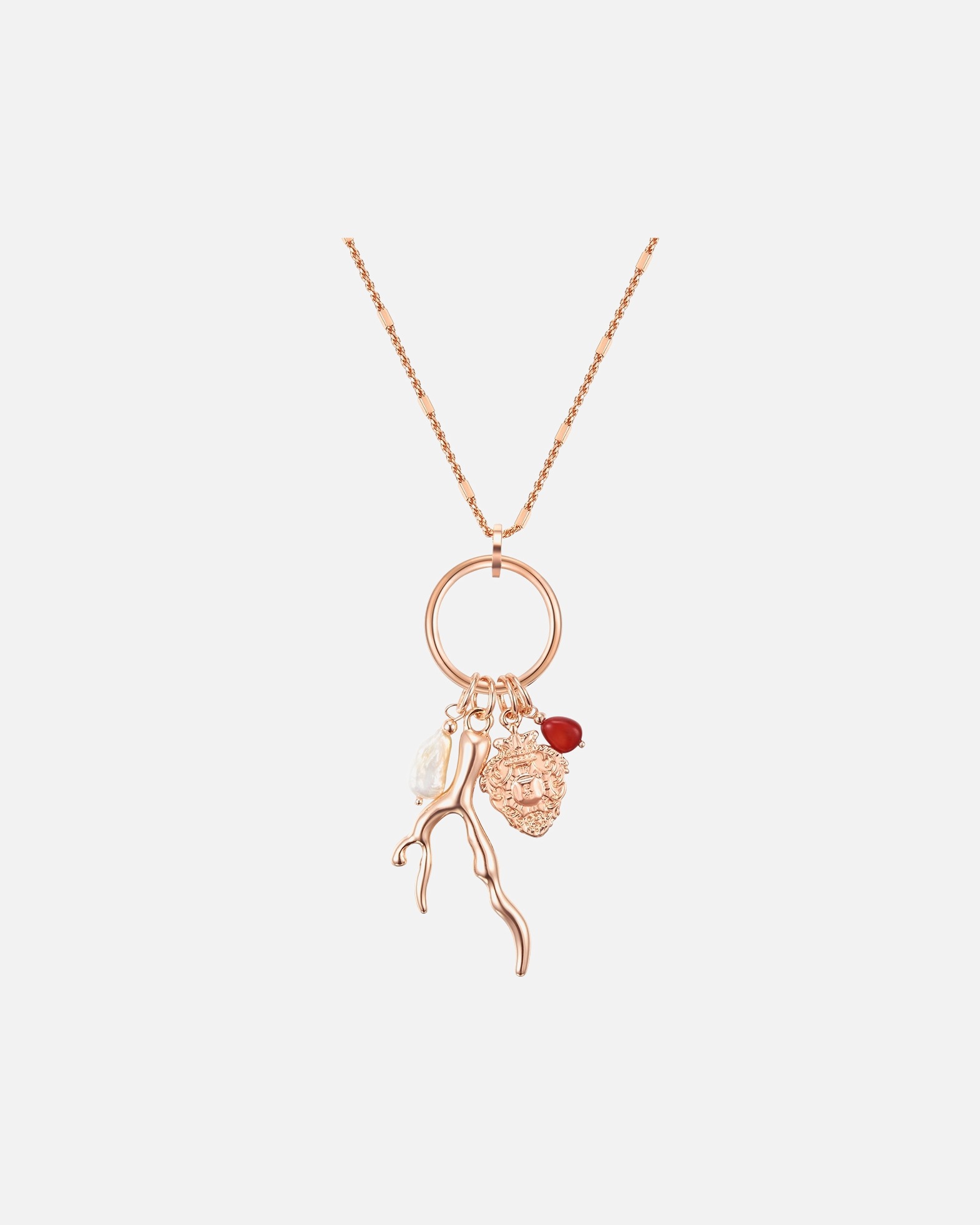 Halskette für Weiblich Lulu & Jane Halskette aus Metall-Legierung in Roségold mitSüßwasser-Zuchtperle 1 Stück