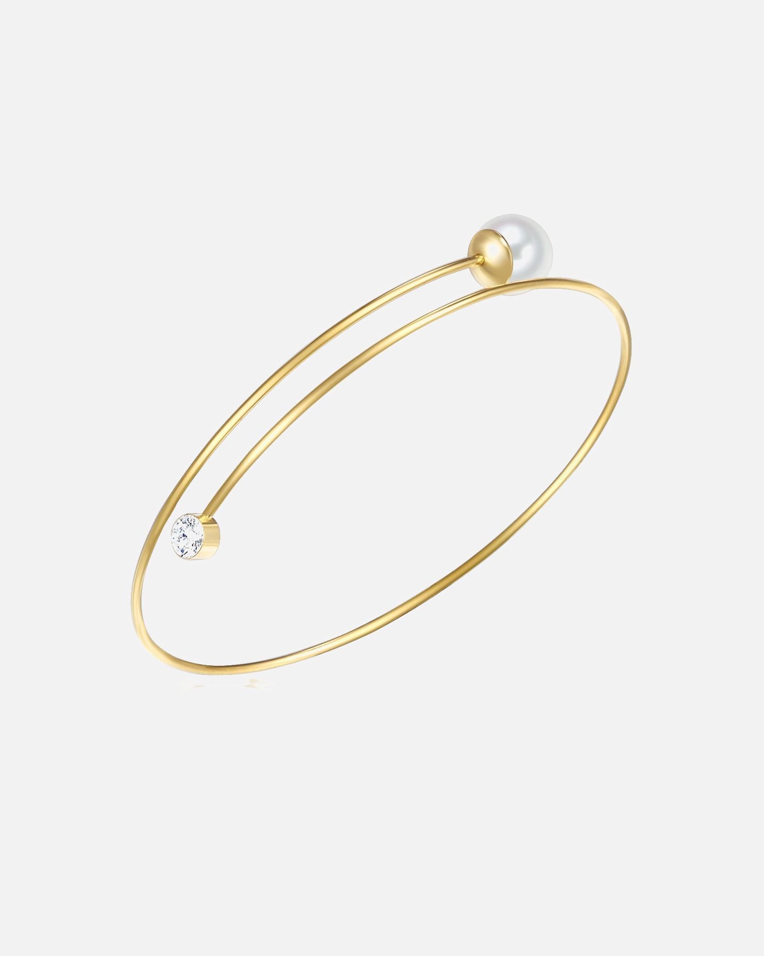 Armband für Weiblich Lulu & Jane Perlen-Armband Messing Glaskristall Muschelkernperle in Gelbgold 1 Stück