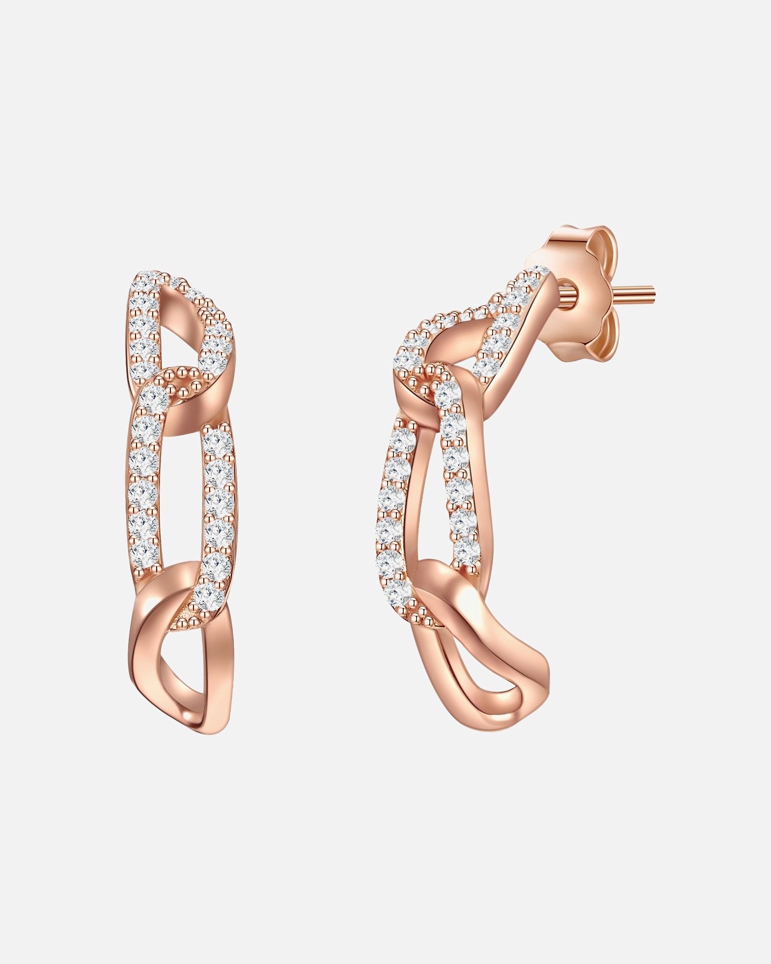 Creolen für Weiblich Glanzstücke München Creolen Sterling Silber Zirkonia in Roségold 1 Stück
