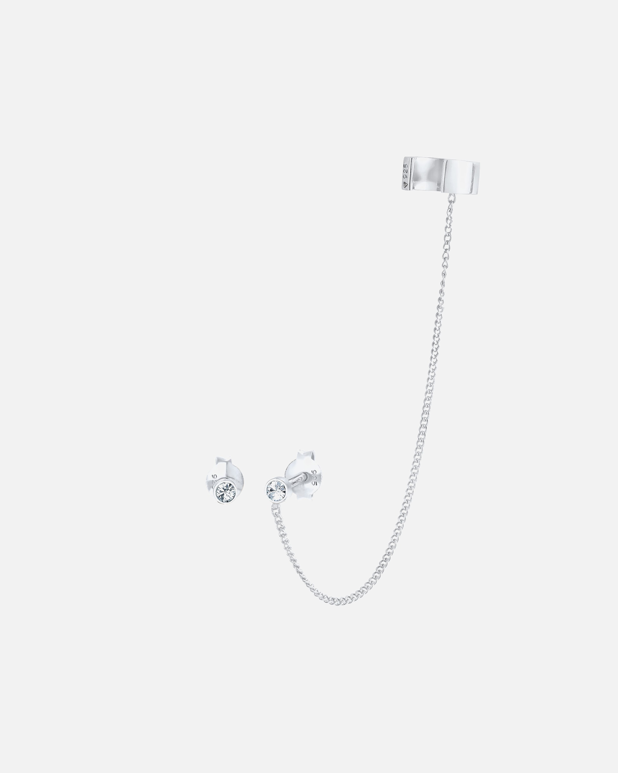 Ohrringe für Weiblich Elli Earcuff Stecker Rund 925 Sterling Silber, mit Kristallen von Swarovski® 1 Stück
