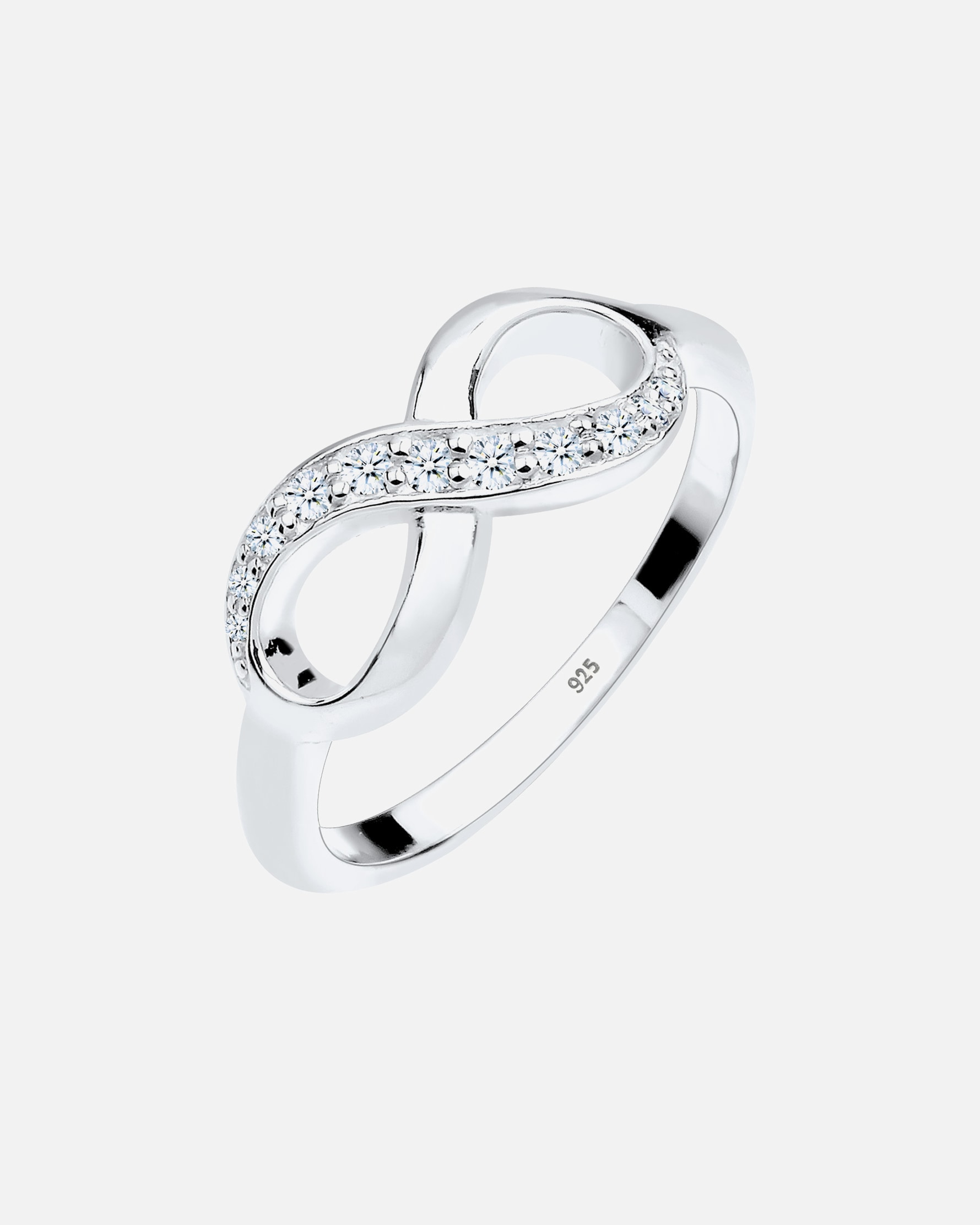 Ring für Weiblich Elli DIAMONDS Infinity Diamant 0.125 ct. Geschenkidee 925 Silber 52