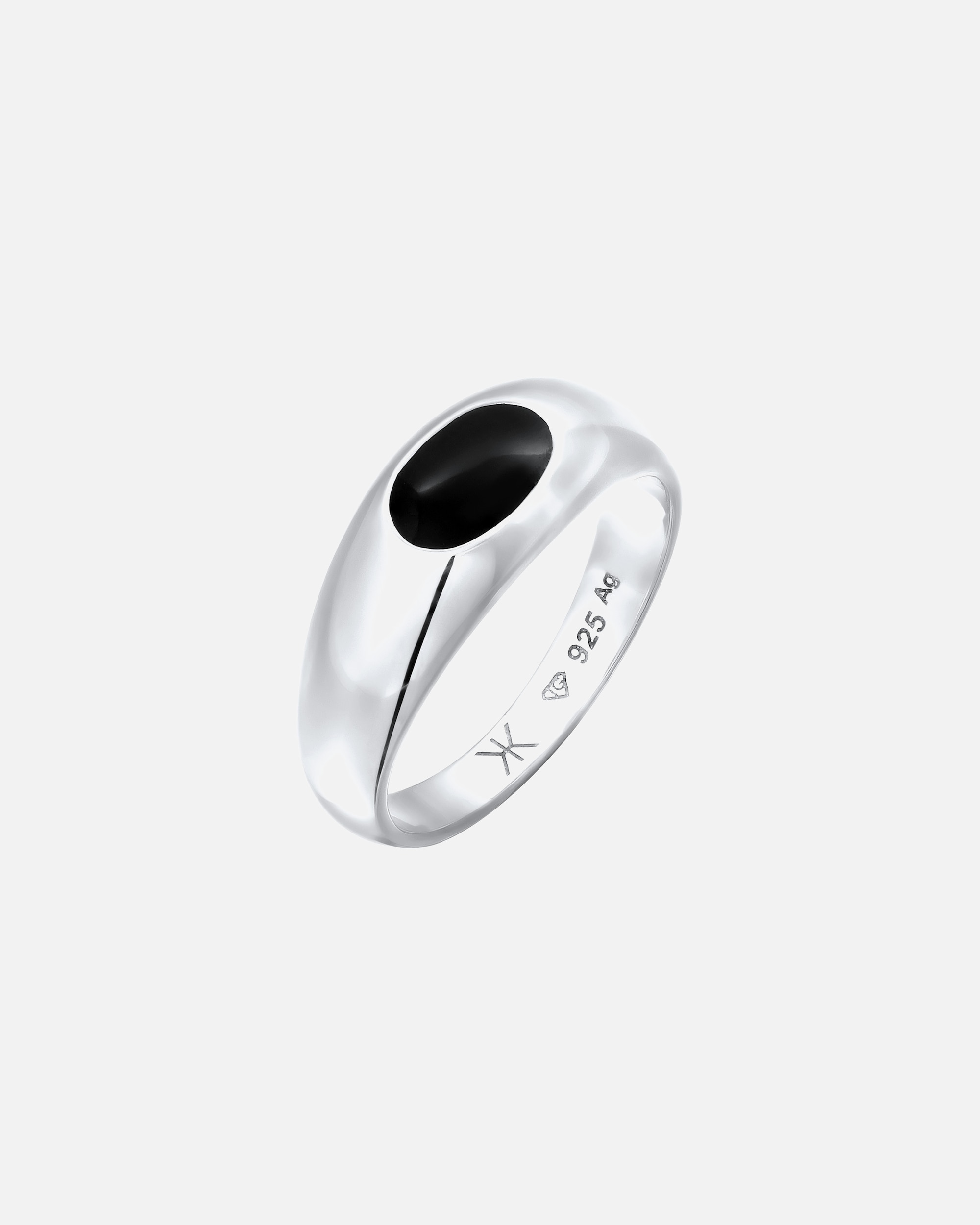 Ring für Männlich KUZZOI Siegelring Emaille Oval 925 Sterling Silber 60