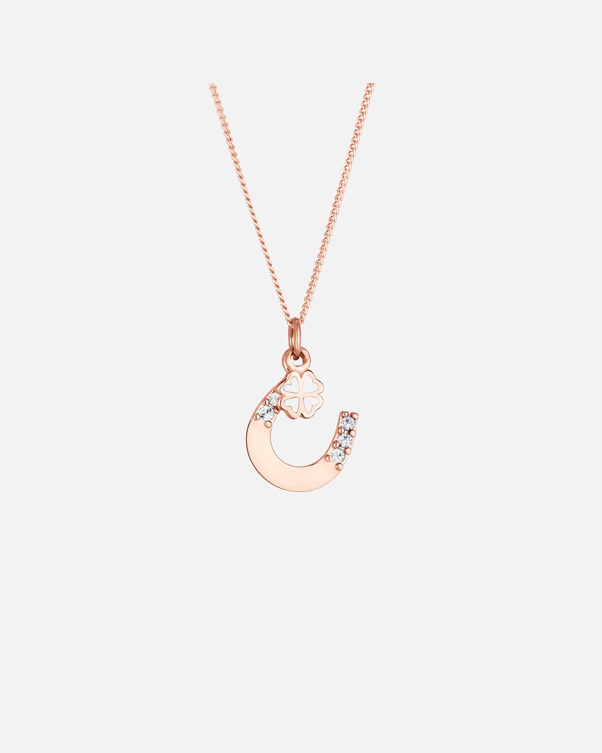 Halskette für Weiblich Elli Hufeisen Kleeblatt 925 Silber, mit Kristallen von Swarovski® 1 Stück