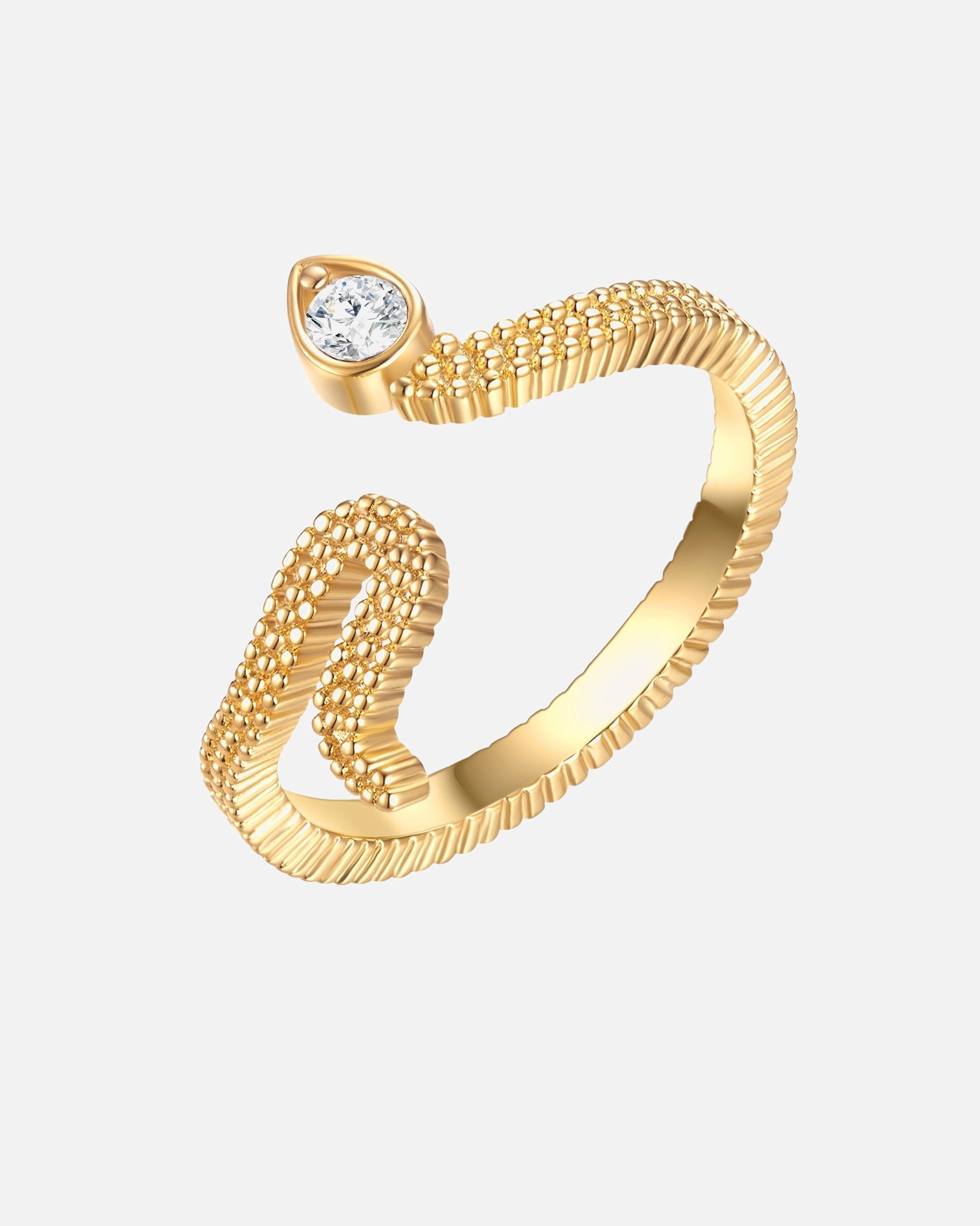 Ring für Weiblich Ring Schlange aus Metall in Gelbgold mit verziert mit Kristallen von Swarovski® 56