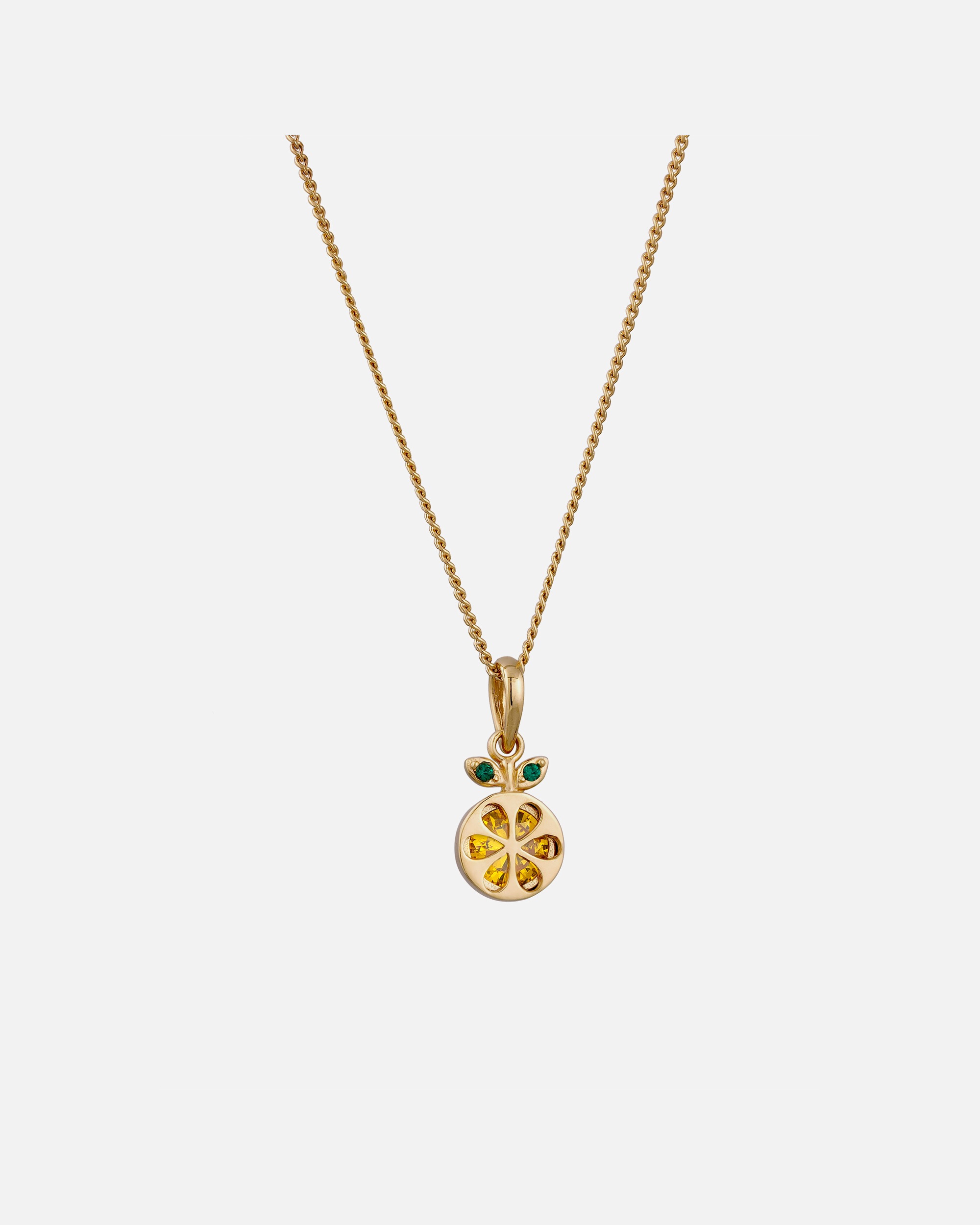 Halskette für Weiblich Nenalina Orange Fruit Anhänger Zirkonia 925 Sterling Silber vergoldet 60