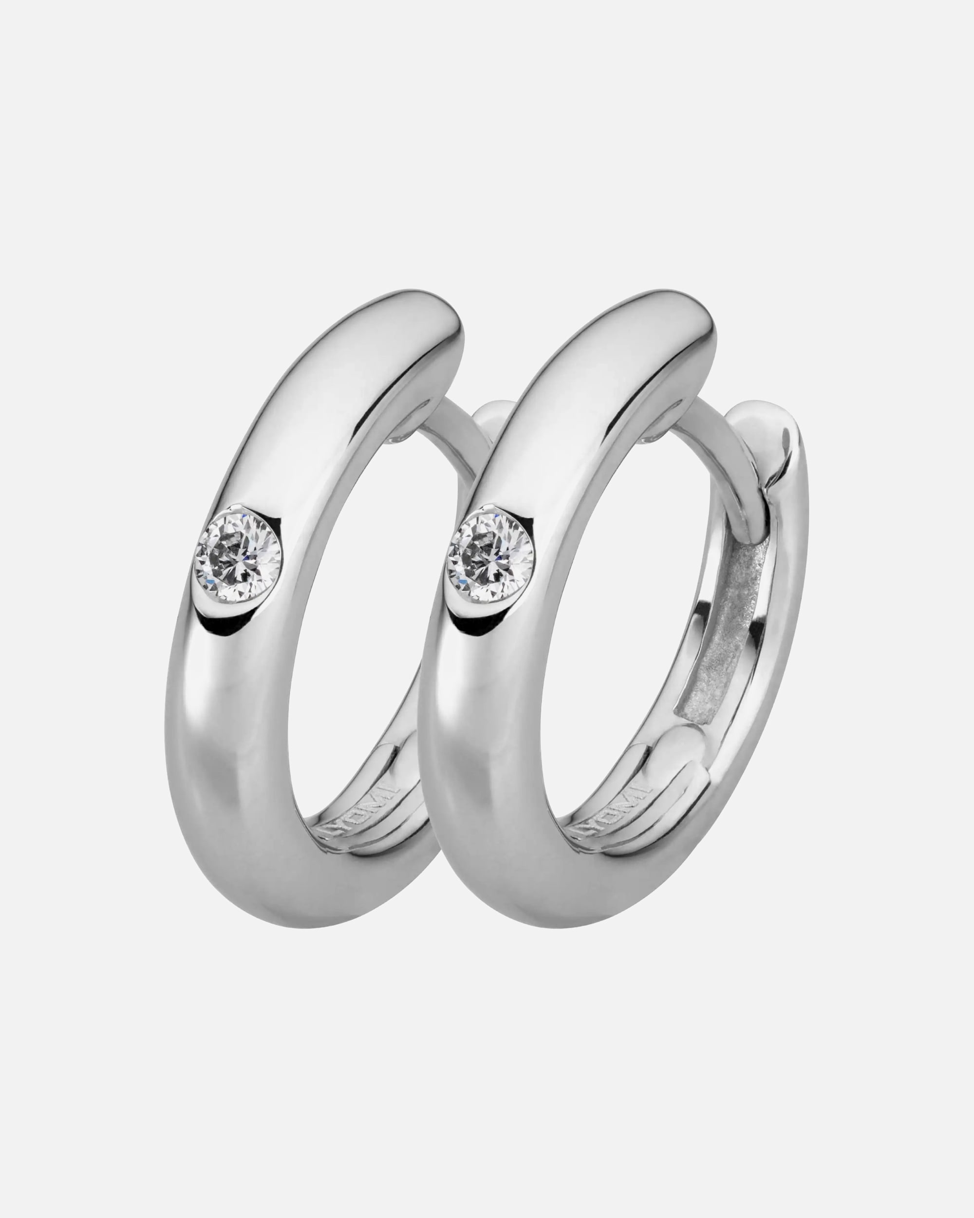 Creolen für Weiblich Lyomi Default Brand Line Klappcreolen 585/- Gold Diamant Lab Grown weiß 0,06ct. weiß