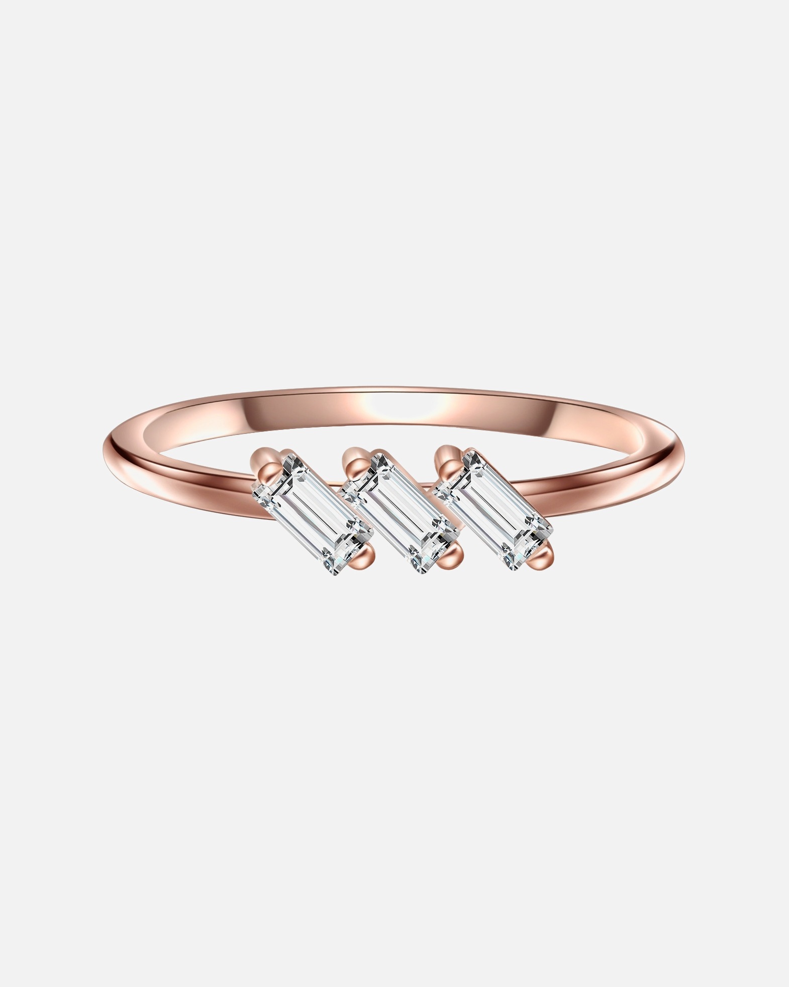 Ring für Weiblich Glanzstücke München Ring Sterling Silber Bergkristall in Roségold 60