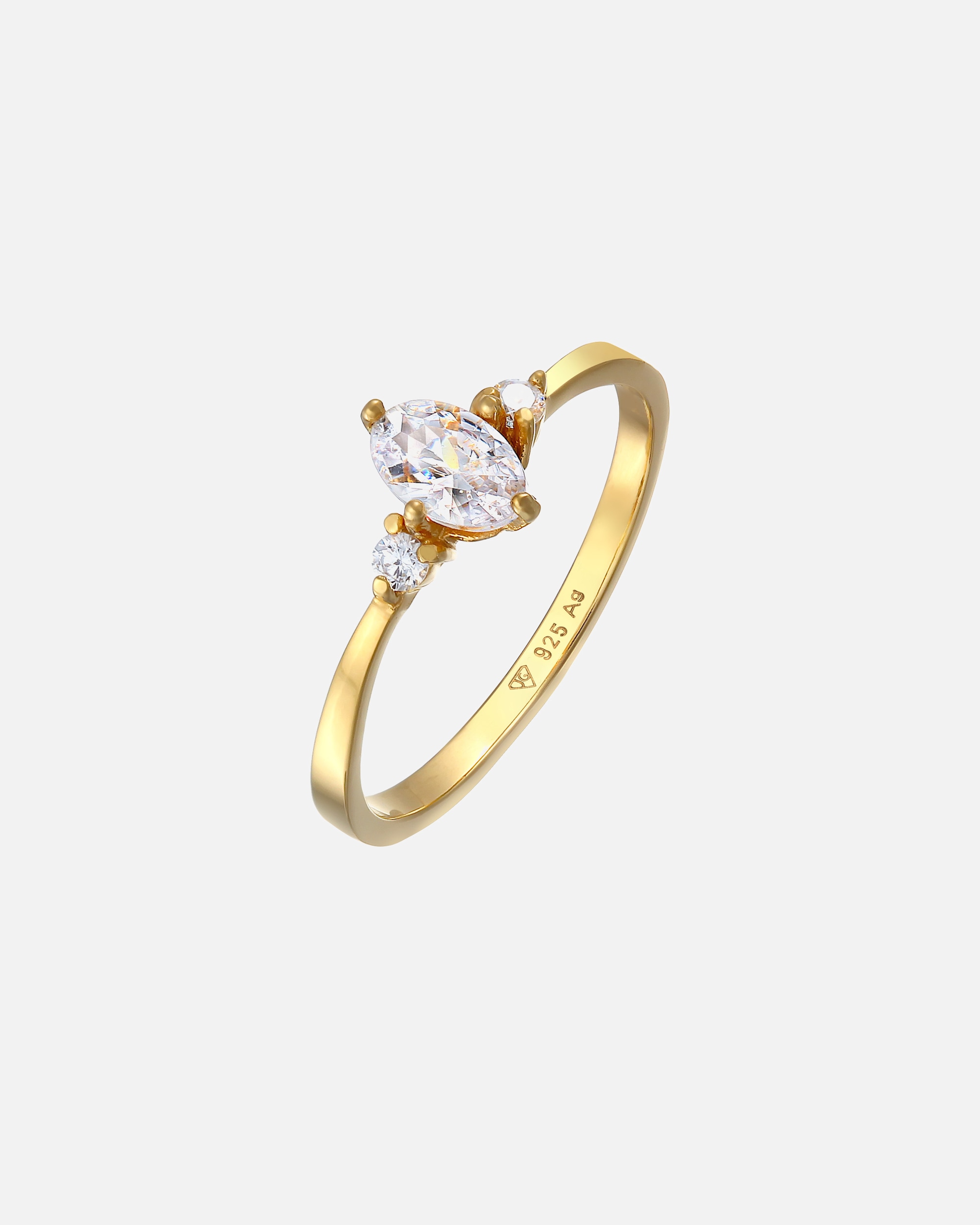 Ring für Weiblich Elli Zirkonia Oval Verlobung 925 Silber 52