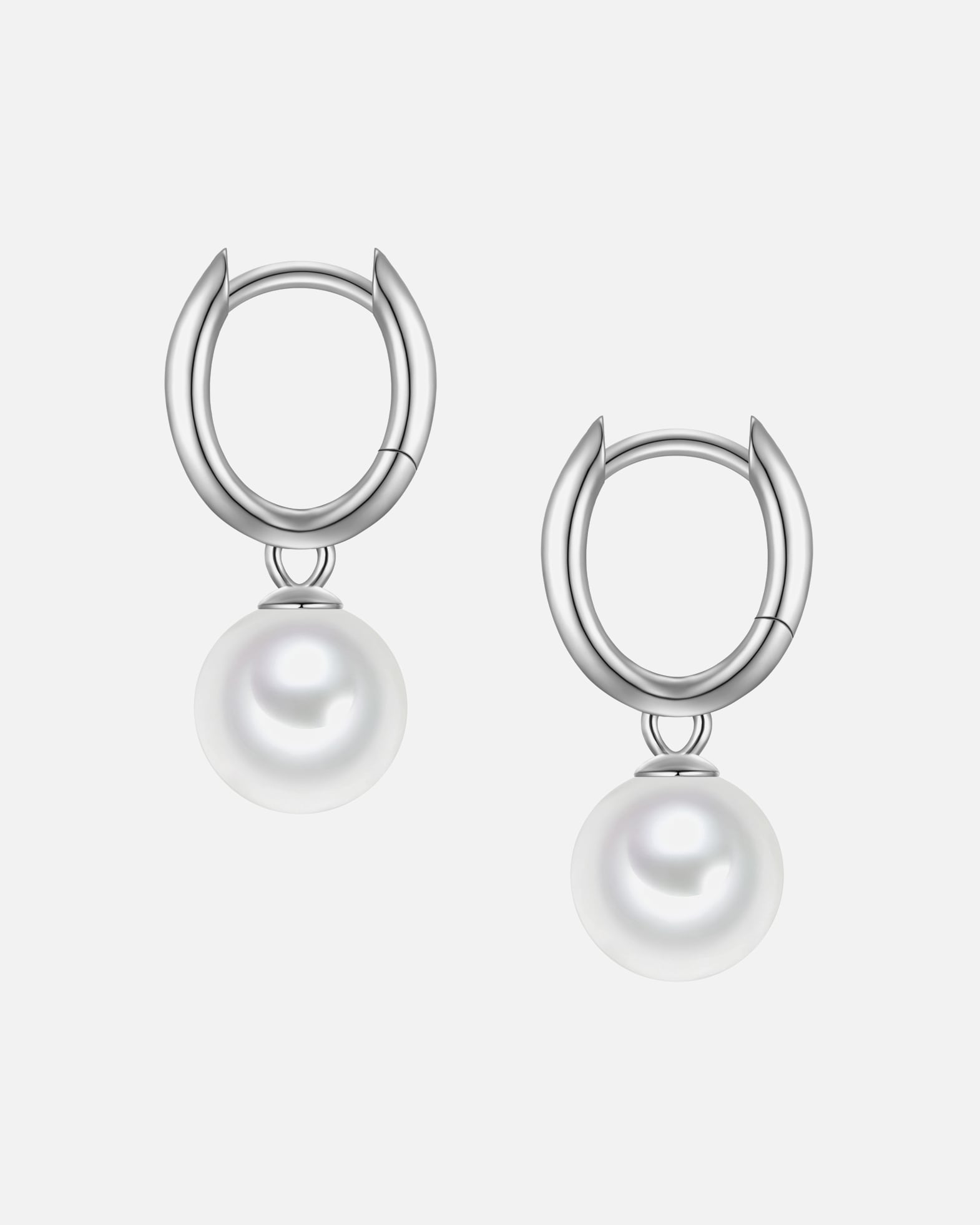 Creolen für Weiblich Rafaela Donata Creolen aus Sterling Silber in silber mit Muschelkernperle 22,1 mm