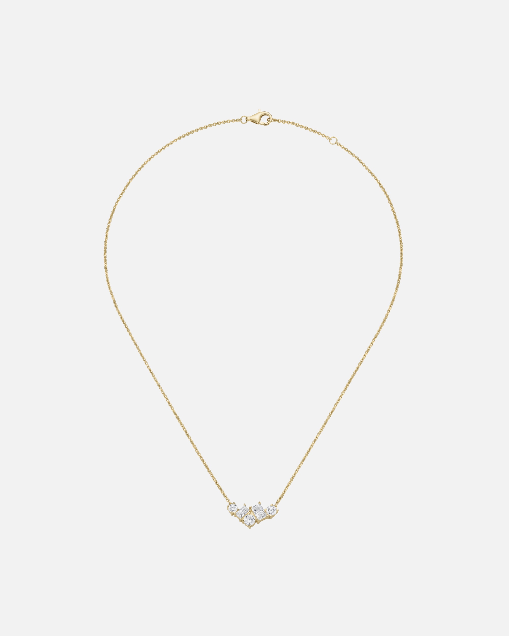 Halskette für Unisex Smart Jewel Collier mit weißen Zirkonia Steinen, Silber 925 Vergoldet