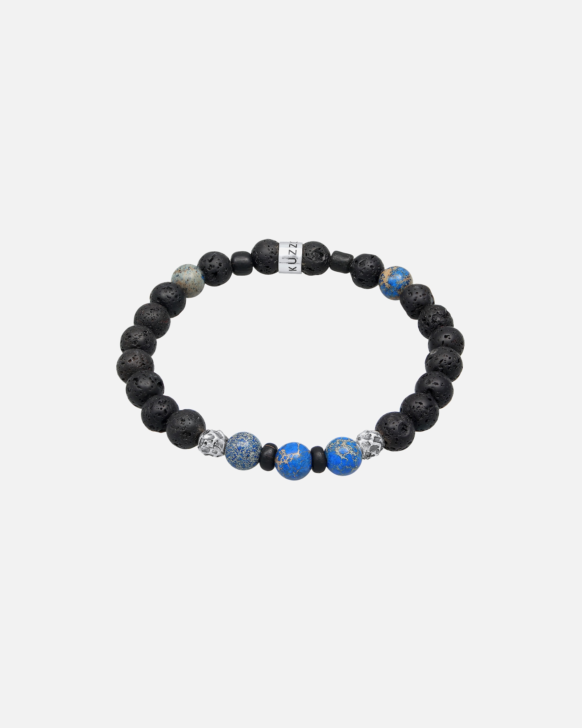 Armband für Männlich KUZZOI Herren Lava Achat Edelstein Bead 925 Silber 1 Stück