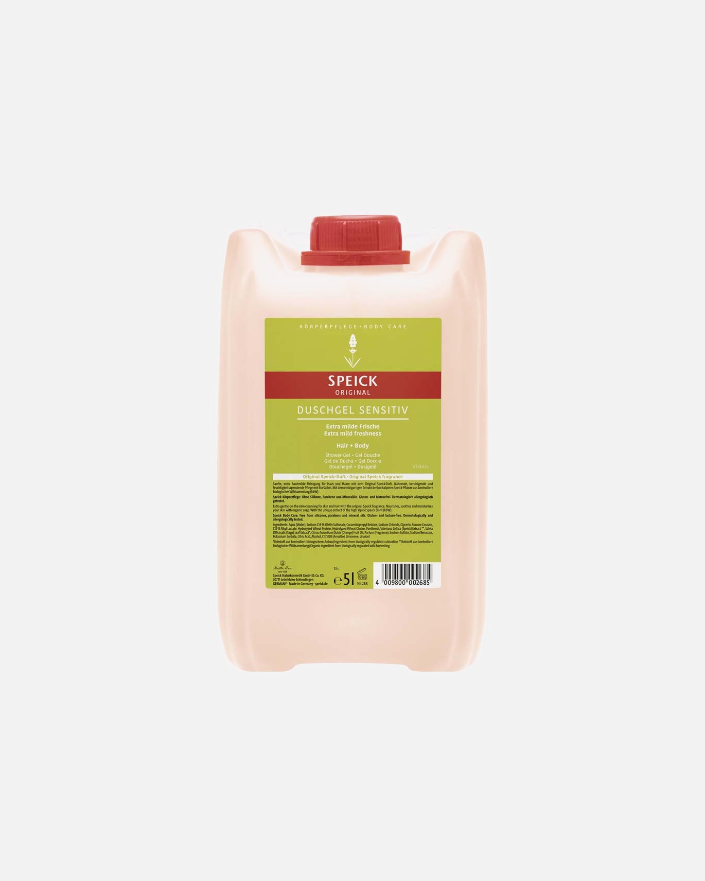 Duschgel für Unisex Natural - Duschgel Sensitiv Hair - Body 5 l