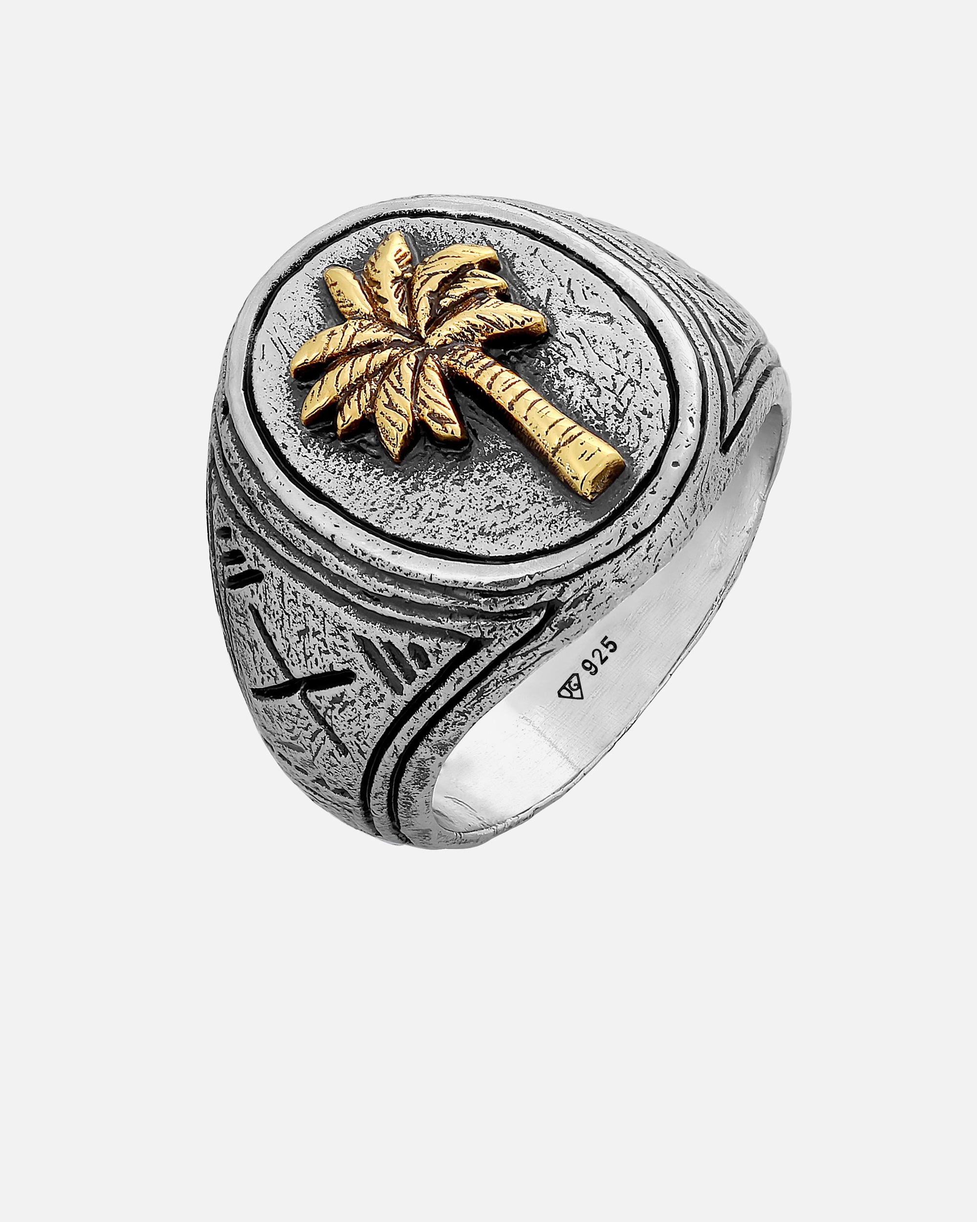 Ring für Männlich Haze & Glory Default Brand Line Siegelring - Palmlover Klassik 925 Silber 60