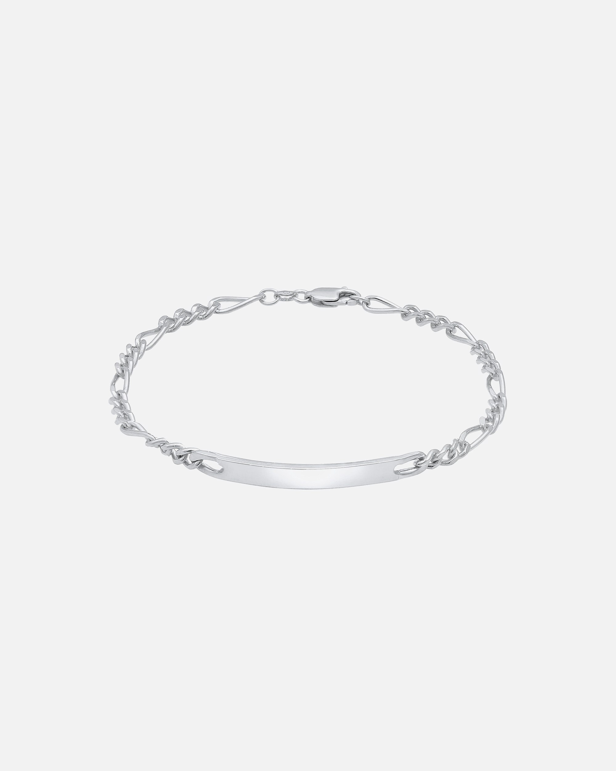 Armband für Männlich KUZZOI Herren ID Platte Figaro Klassisch 925 Silber 1 Stück
