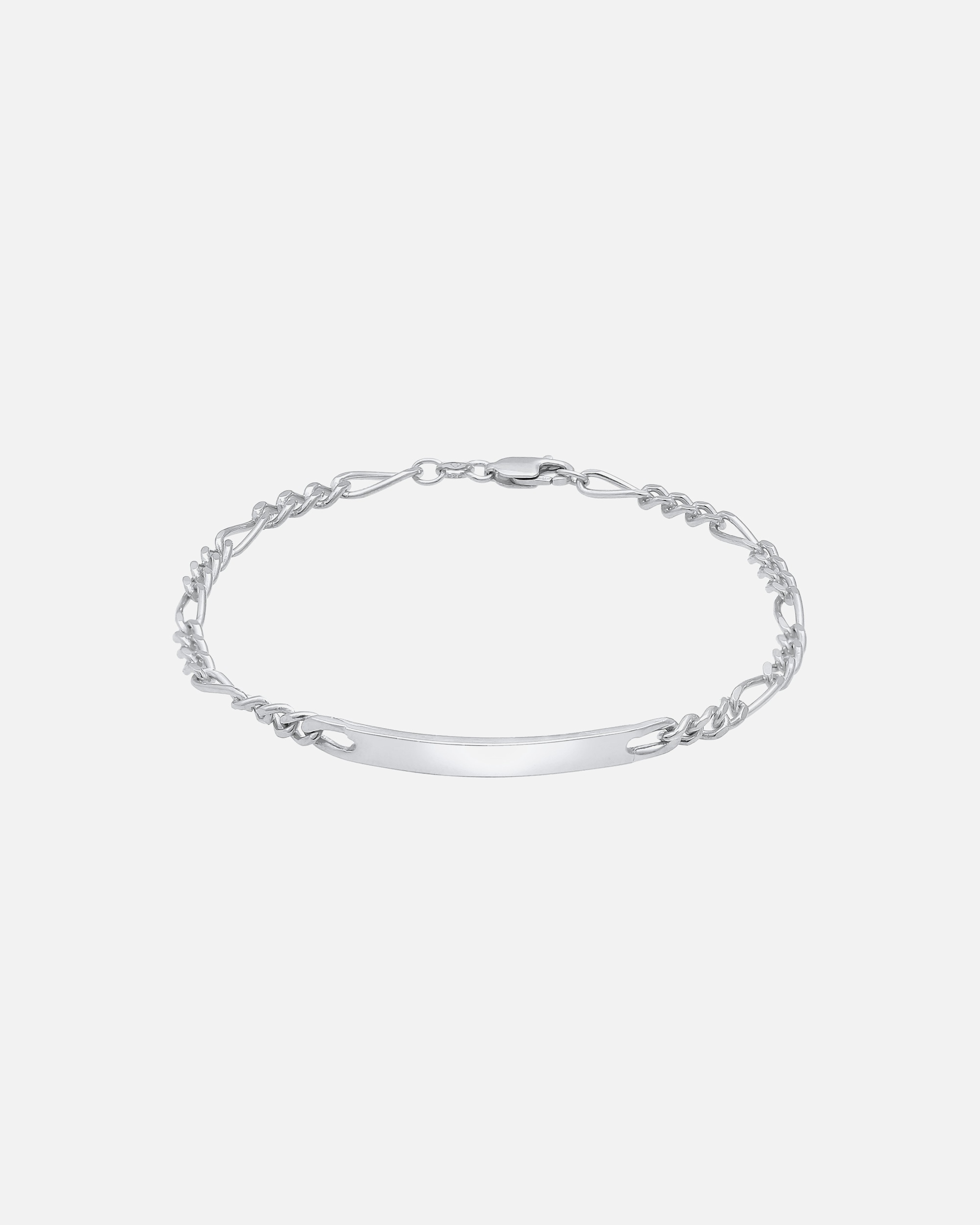 Armband für Männlich KUZZOI Herren ID Platte Figaro Klassisch 925 Silber 1 Stück