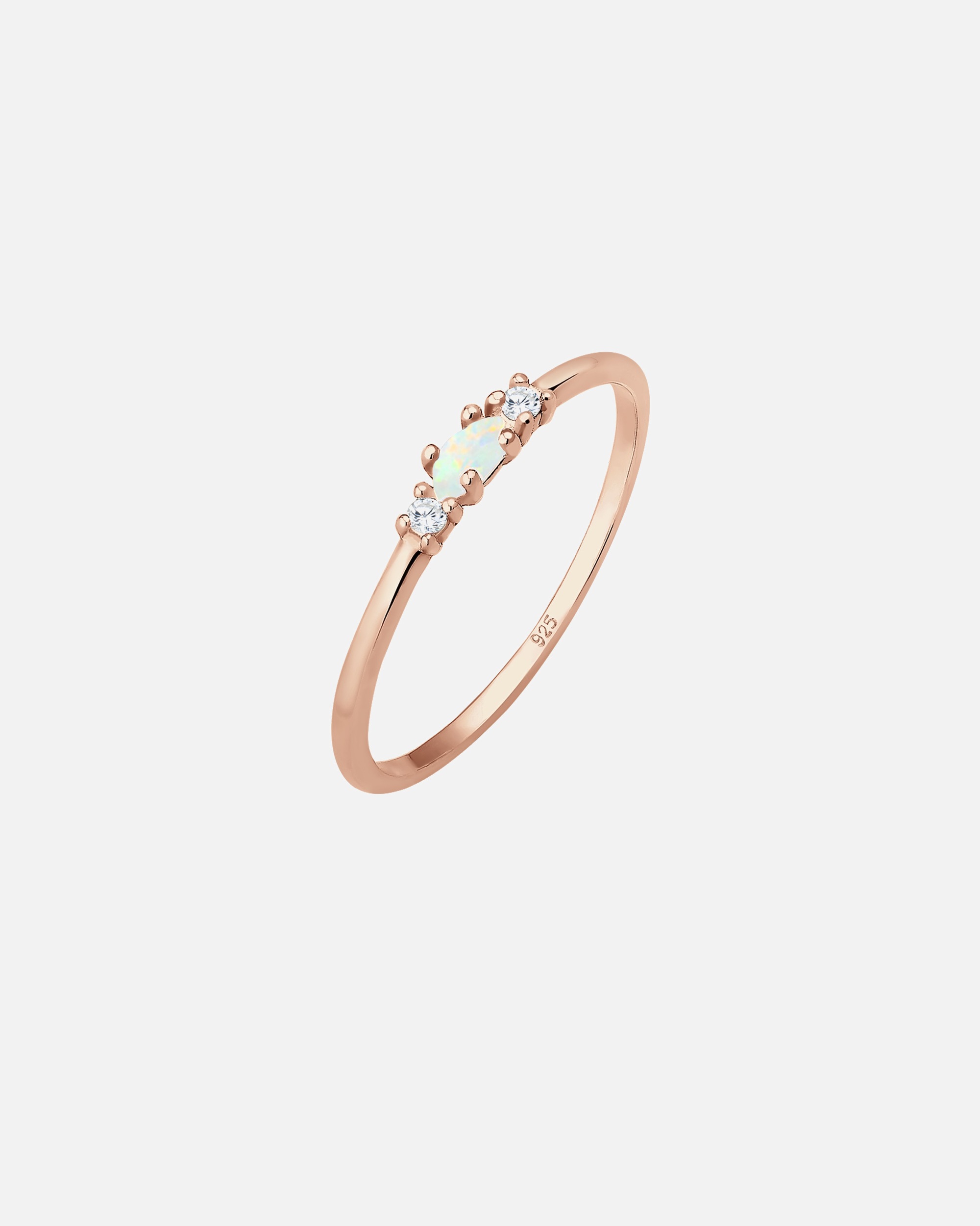Ring für Weiblich Elli Vintage Zirkonia Marquise Opal 925 Sterling Silber vergoldet 52
