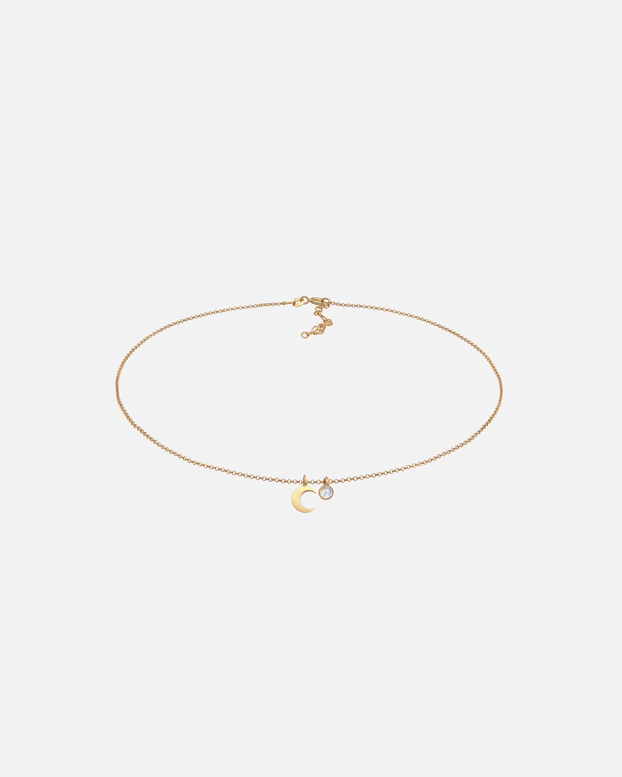 Halskette für Weiblich Elli Choker Halbmond Astro Mondstein 925 Silber 1 Stück