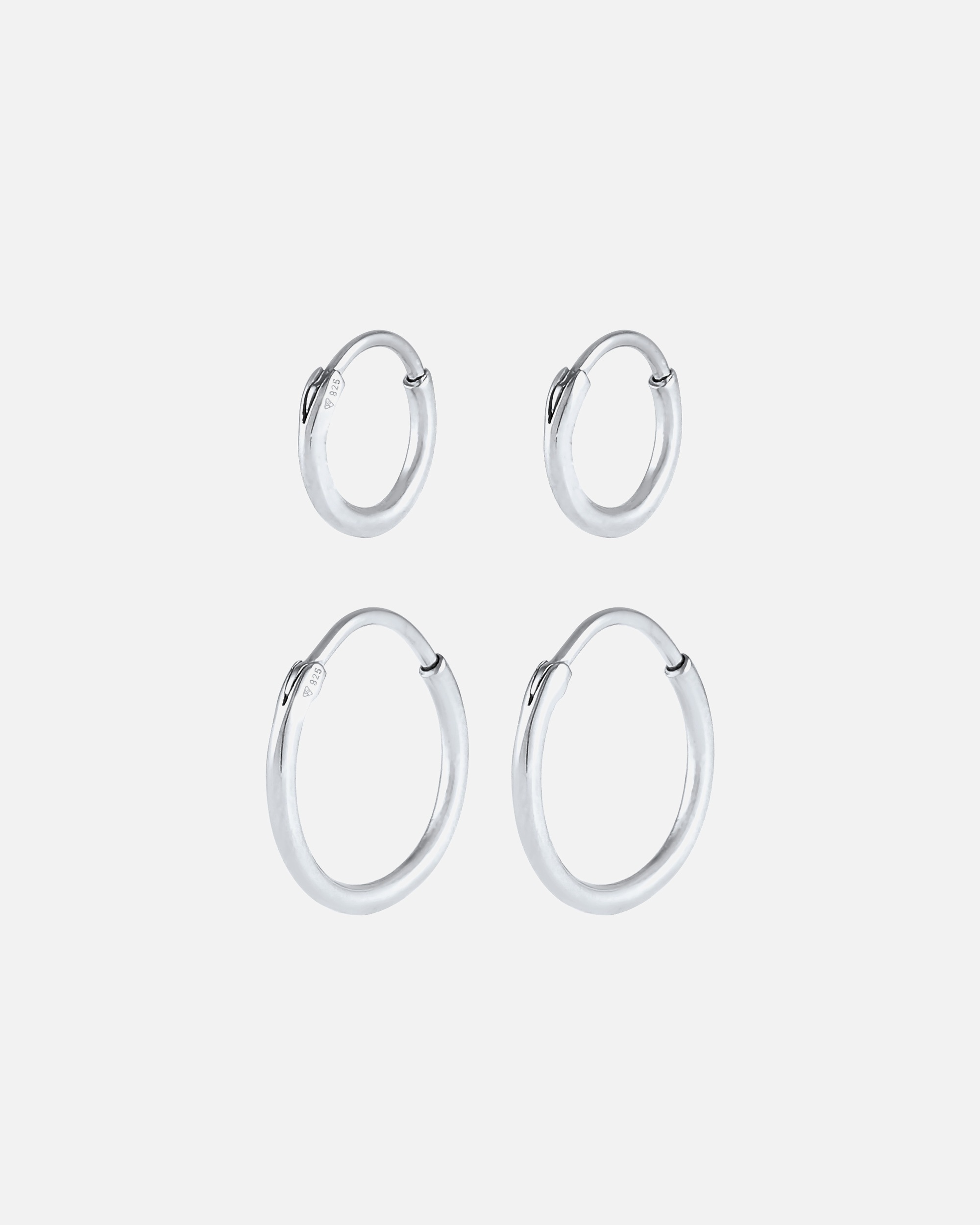 Ohrringe für Weiblich Elli Creolen Set 925 Sterling Silber Silber