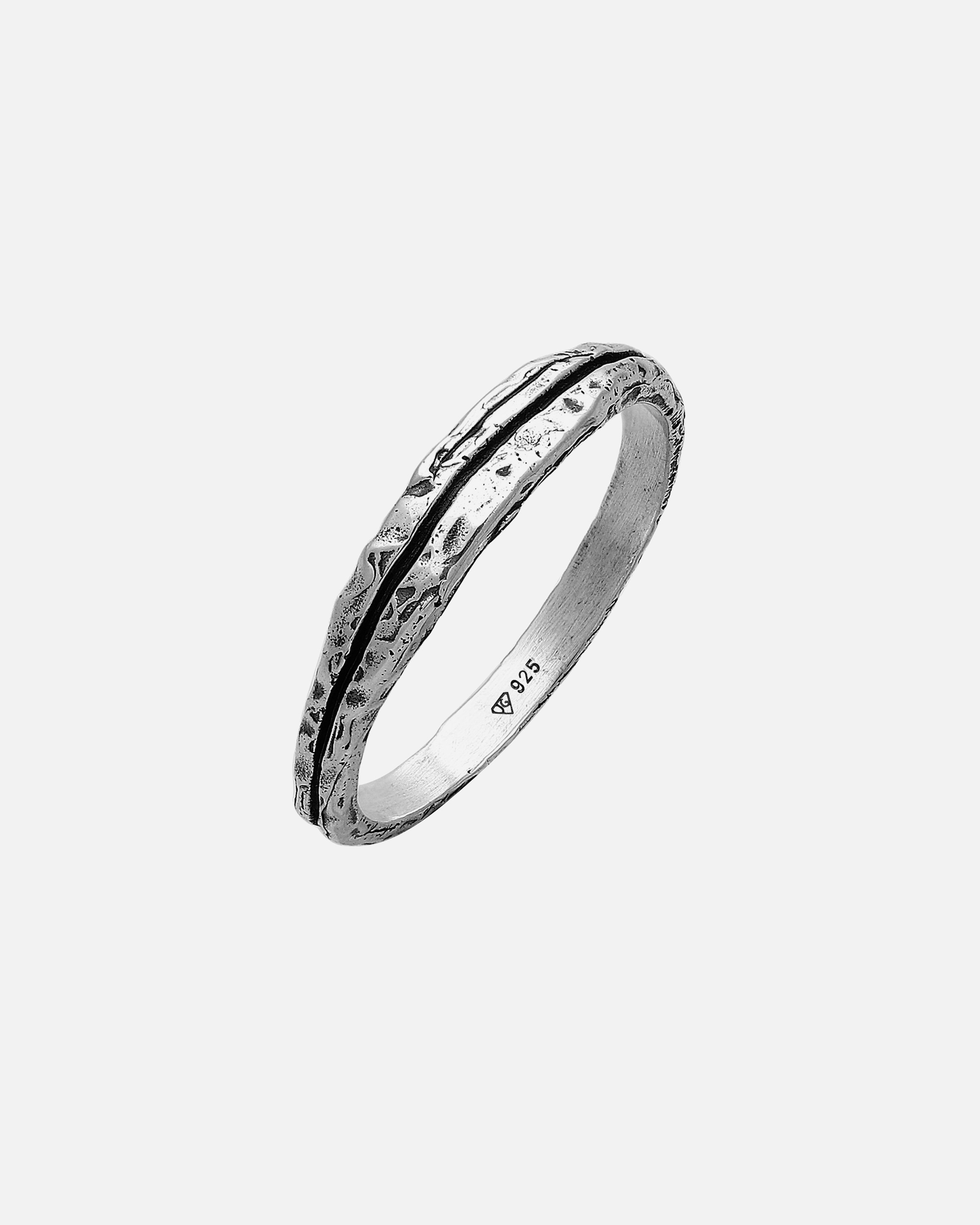 Ring für Männlich Haze & Glory Default Brand Line Bandring - Slider Oxid Finish 925 Silber 62