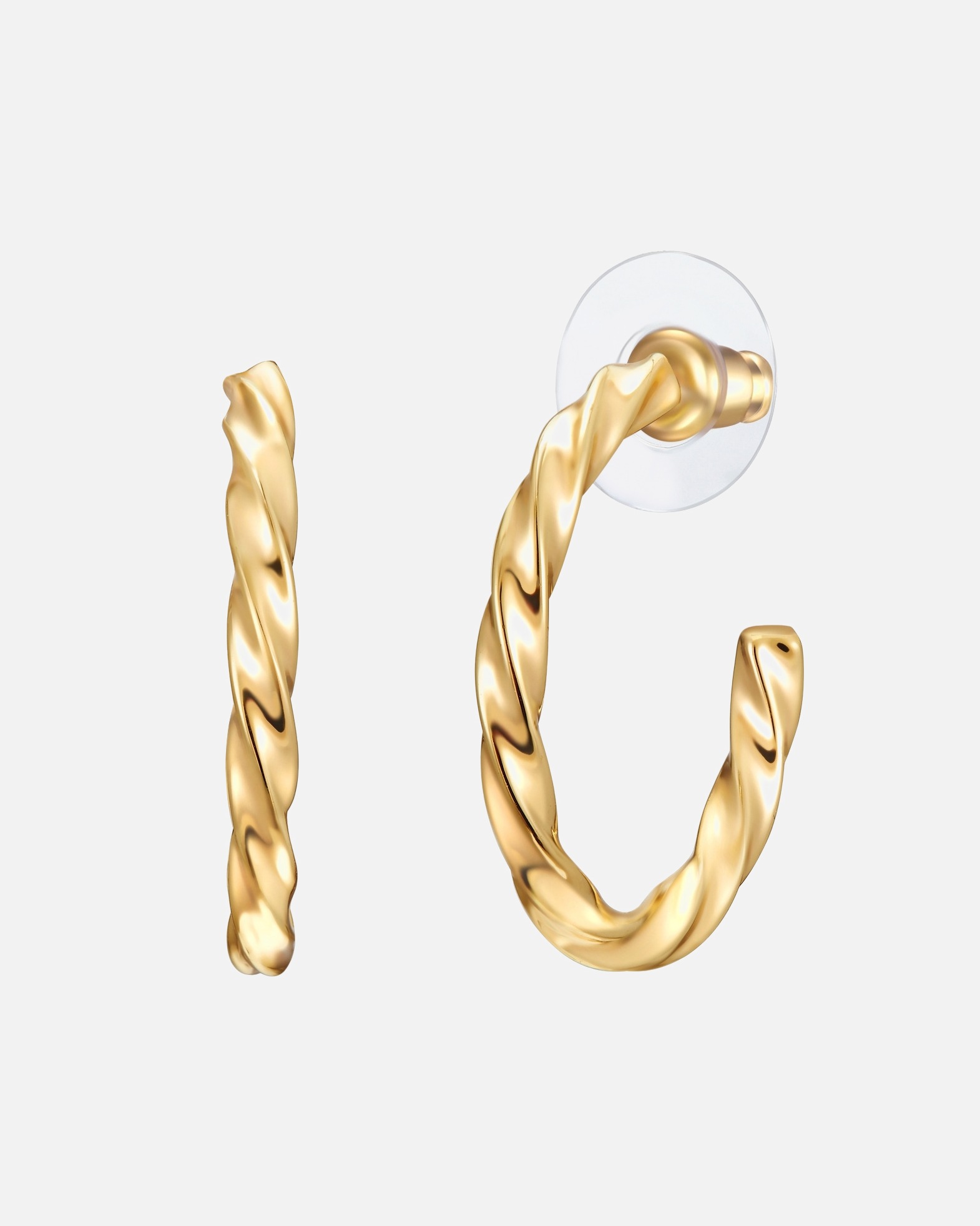Creolen für Weiblich Lulu & Jane Creolen aus Metall in Gelbgold 1 Stück