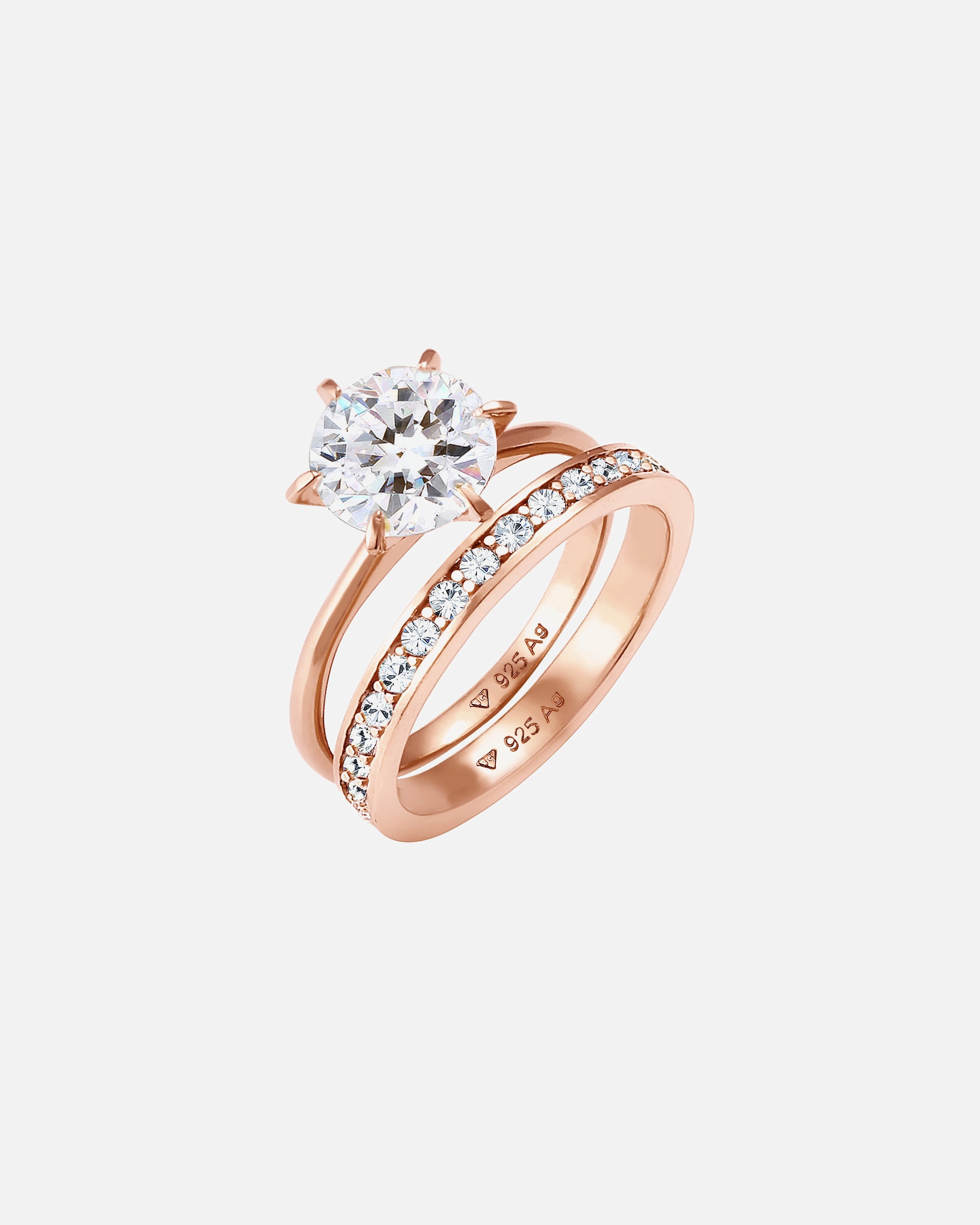 Ring für Weiblich Elli Eternity Set 925 Silber, mit Kristallen von Swarovski® 52