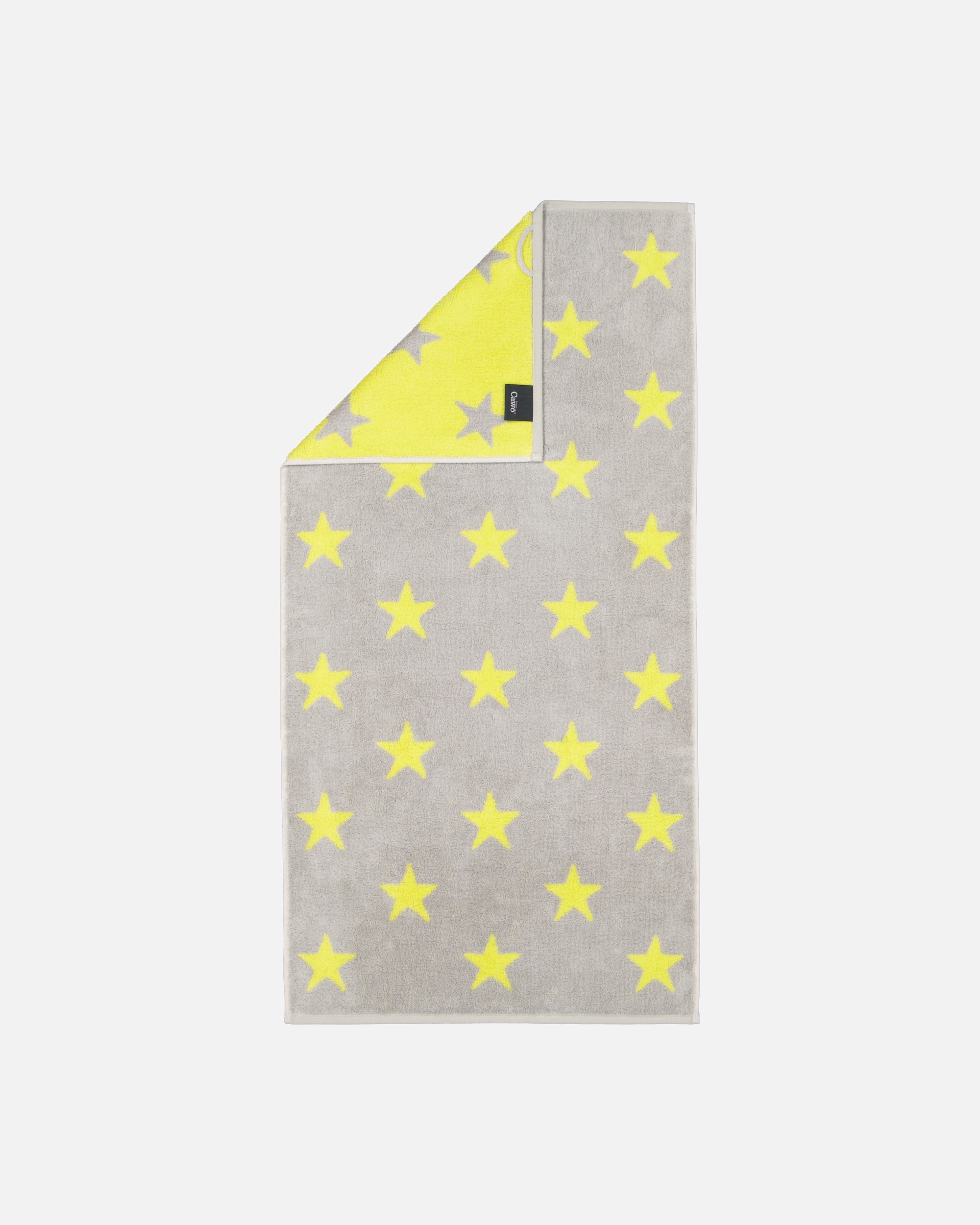 Handtuch für Unisex Cawö Cawö Handtücher NEW STARS Sterne groß 6260 platin/lime - 75 Handtuch 50x100 cm