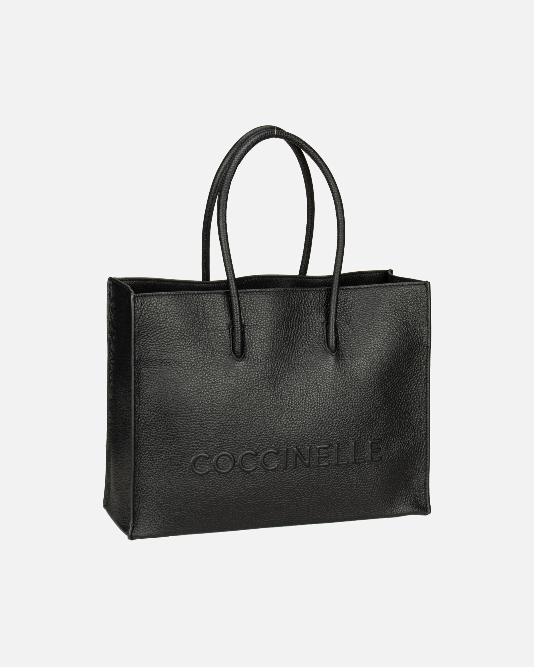 Tasche für Weiblich Coccinelle Schultertasche Leder 35 cm Shopper Myrtha Maxi Log 1802