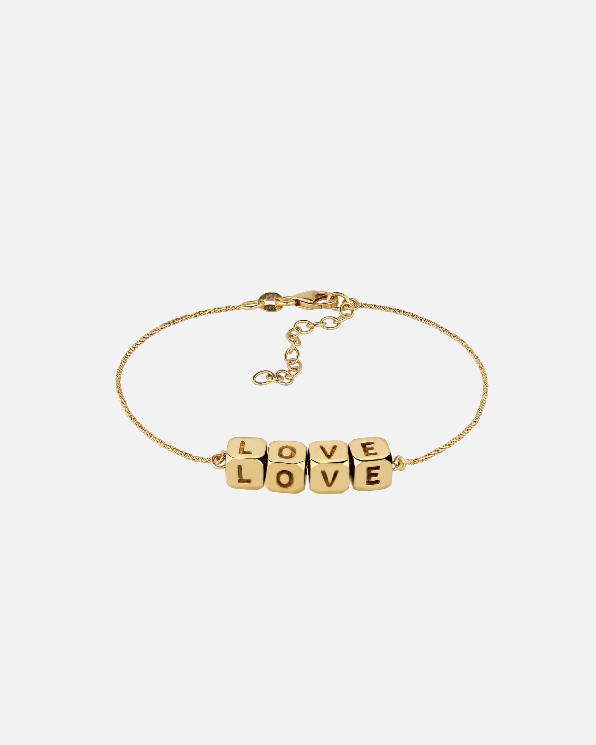 Armband für Weiblich Elli Love Lettering 925 Sterling Silber goldfarben