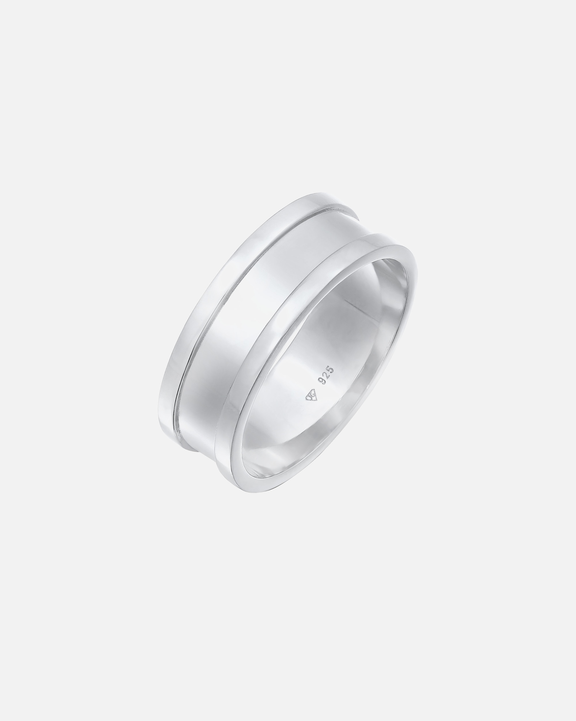 Ring für Männlich KUZZOI Bandring Breit Oxidiert Casual 925 Silber 1 Stück