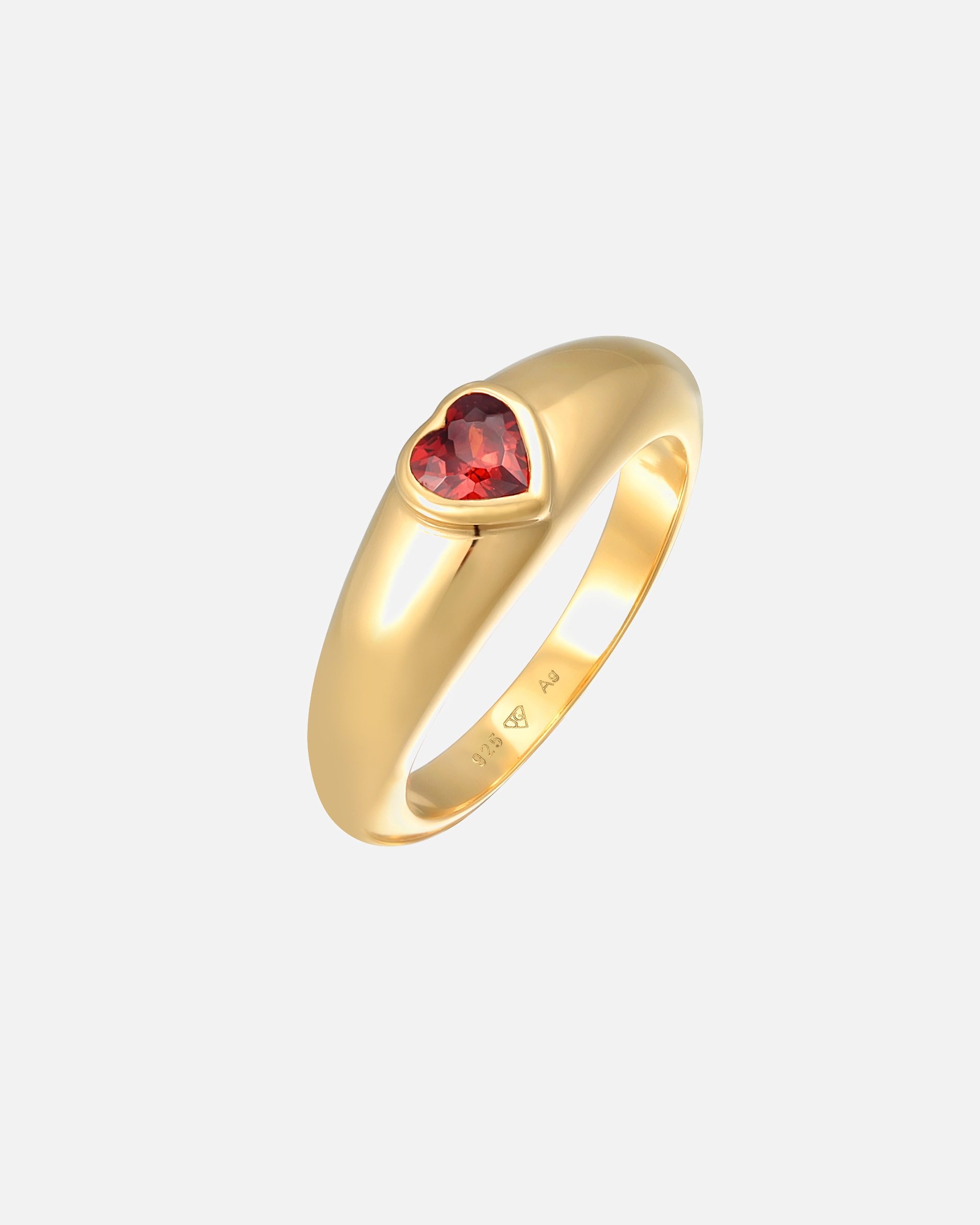 Ring für Weiblich Elli Zirkonia Herz Bandring Liebe 925 Silber vergoldet 48