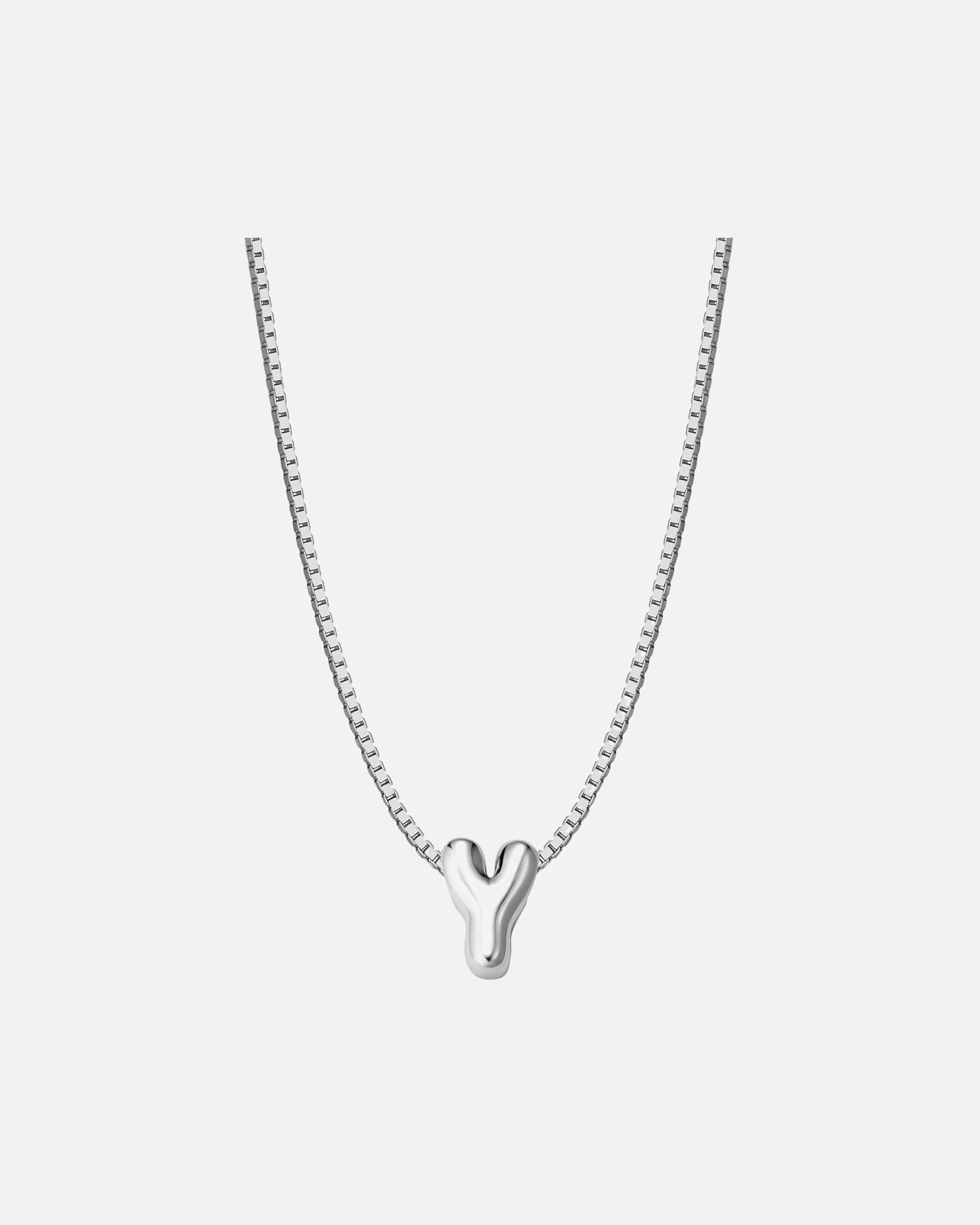 Halskette für Weiblich Halskette Buchstabe Y aus Sterling Silber in silber 40,0 cm Basiskette + 5,0 cm Verlängerung