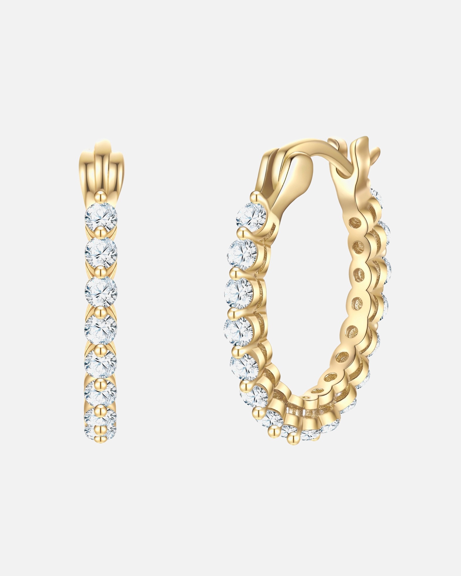 Creolen für Weiblich Glanzstücke München Creolen aus Sterling Silber in gelbgold mit Zirkonia 1 Stück